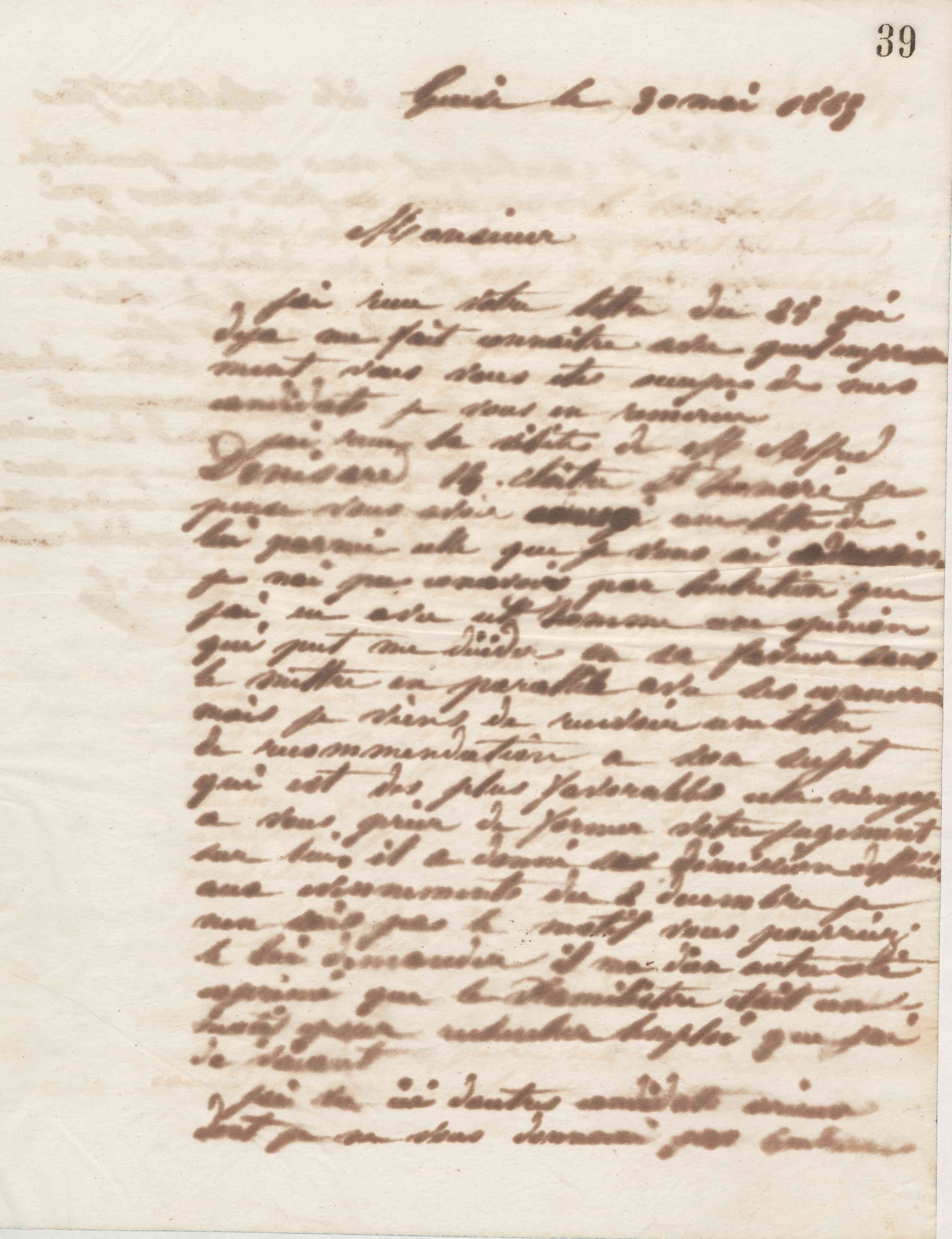 Jean-Baptiste André Godin à monsieur H. Pernet-Vallier, 30 mai 1865