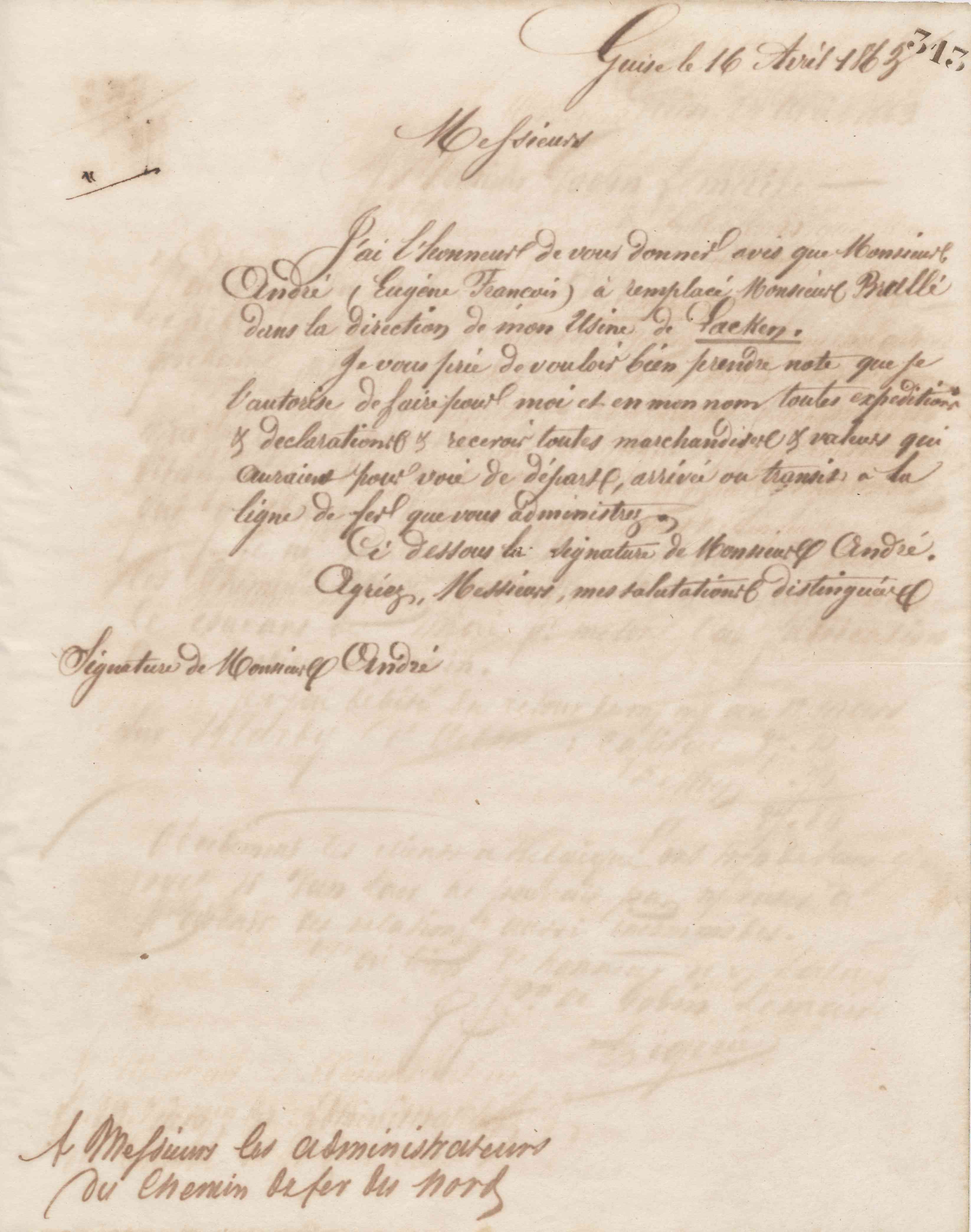 Jean-Baptiste André Godin aux Fonderies et manufactures Godin-Lemaire, 16 avril 1863