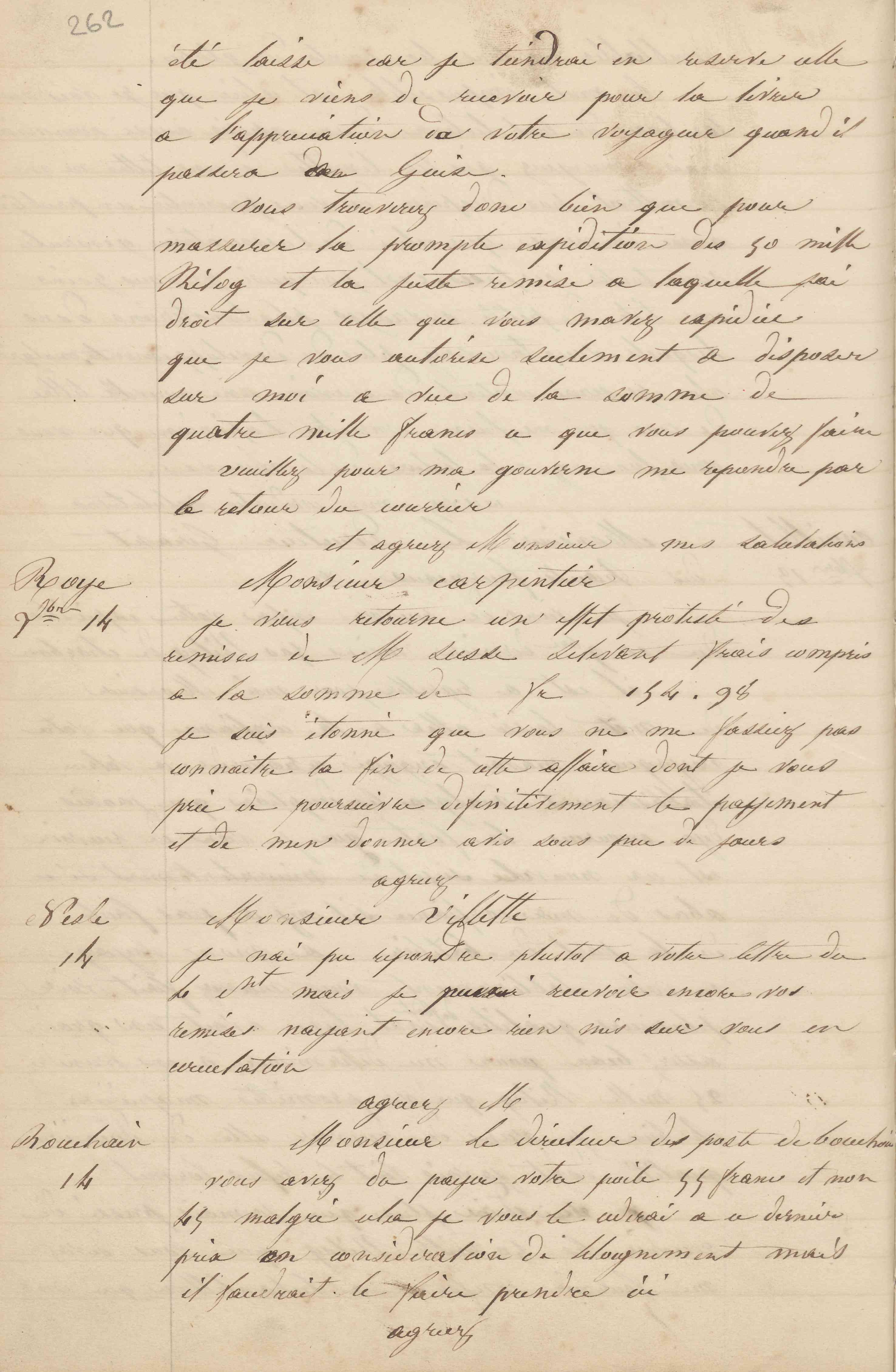 Jean-Baptiste André Godin à monsieur le directeur des postes de Bouchain, 14 décembre 1848 Jean-Baptiste André Godin à monsieur le directeur des postes de Bouchain, 14 décembre 1848
