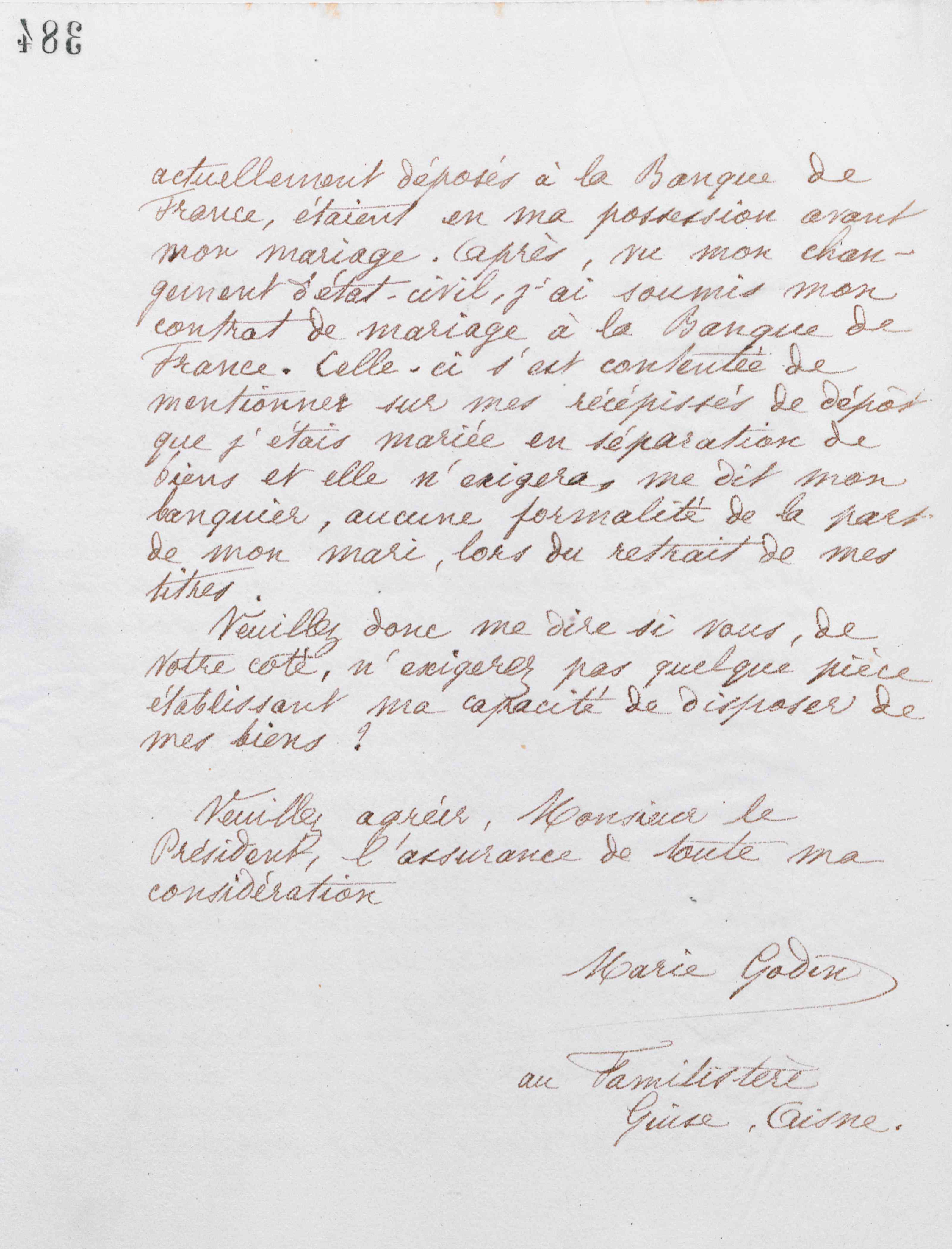 Marie Moret à la Compagnie universelle du canal maritime de Suez, 27 octobre 1886 Marie Moret à la Compagnie universelle du canal maritime de Suez, 27 octobre 1886