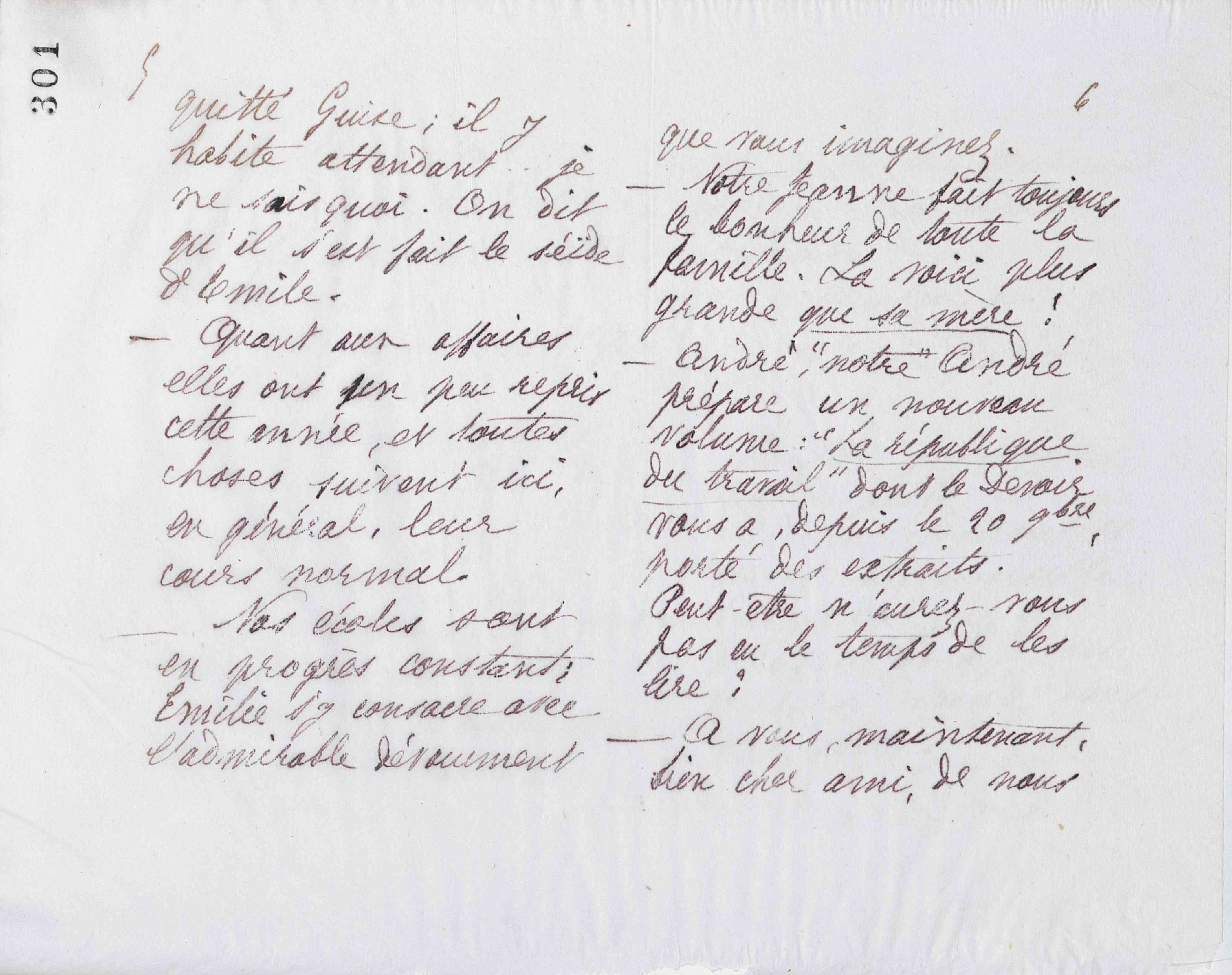 Marie Moret à Alexandre Tisserant, 9 décembre 1887