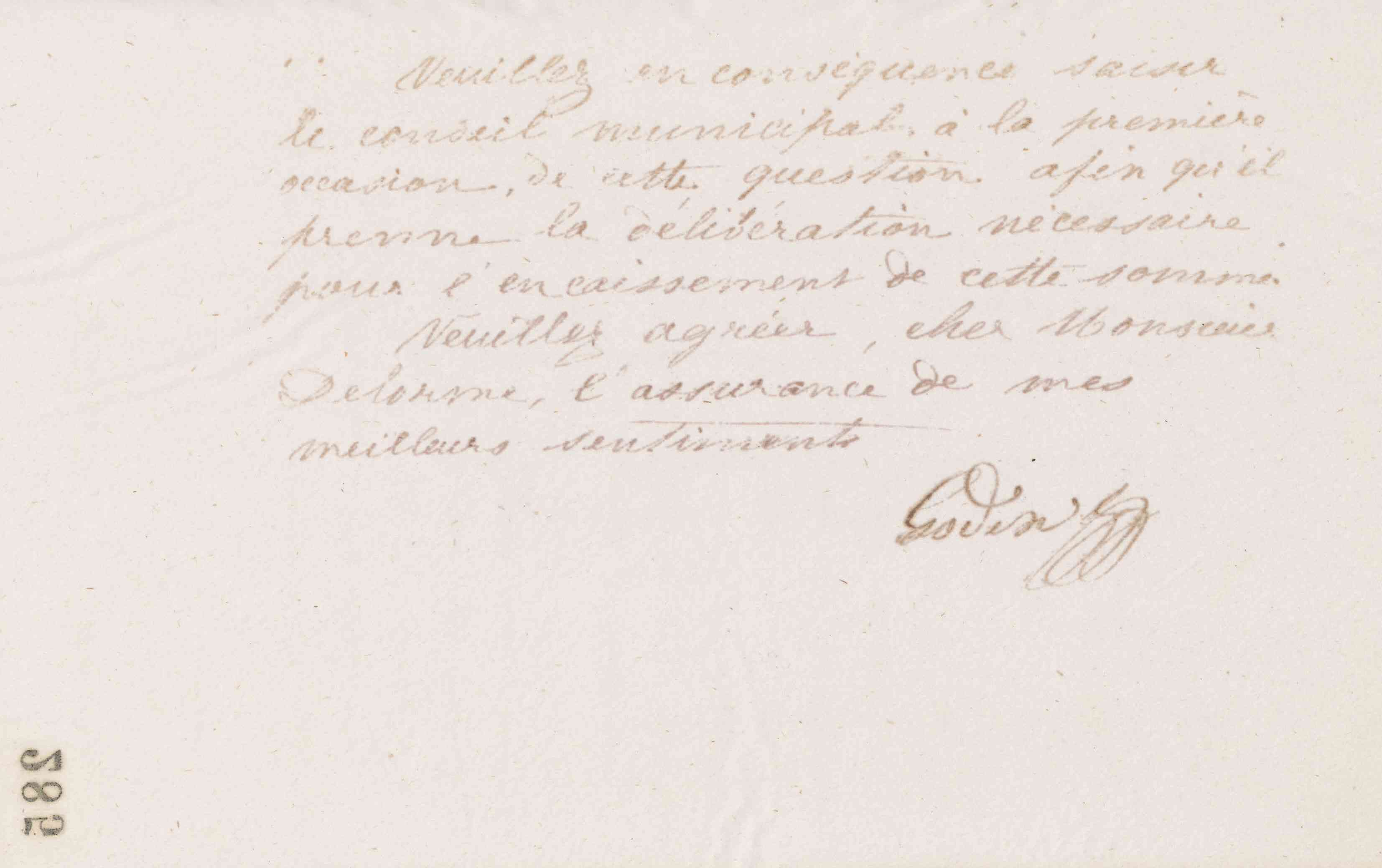 Jean-Baptiste André Godin à Jacques Philippe Delorme, 28 janvier 1874