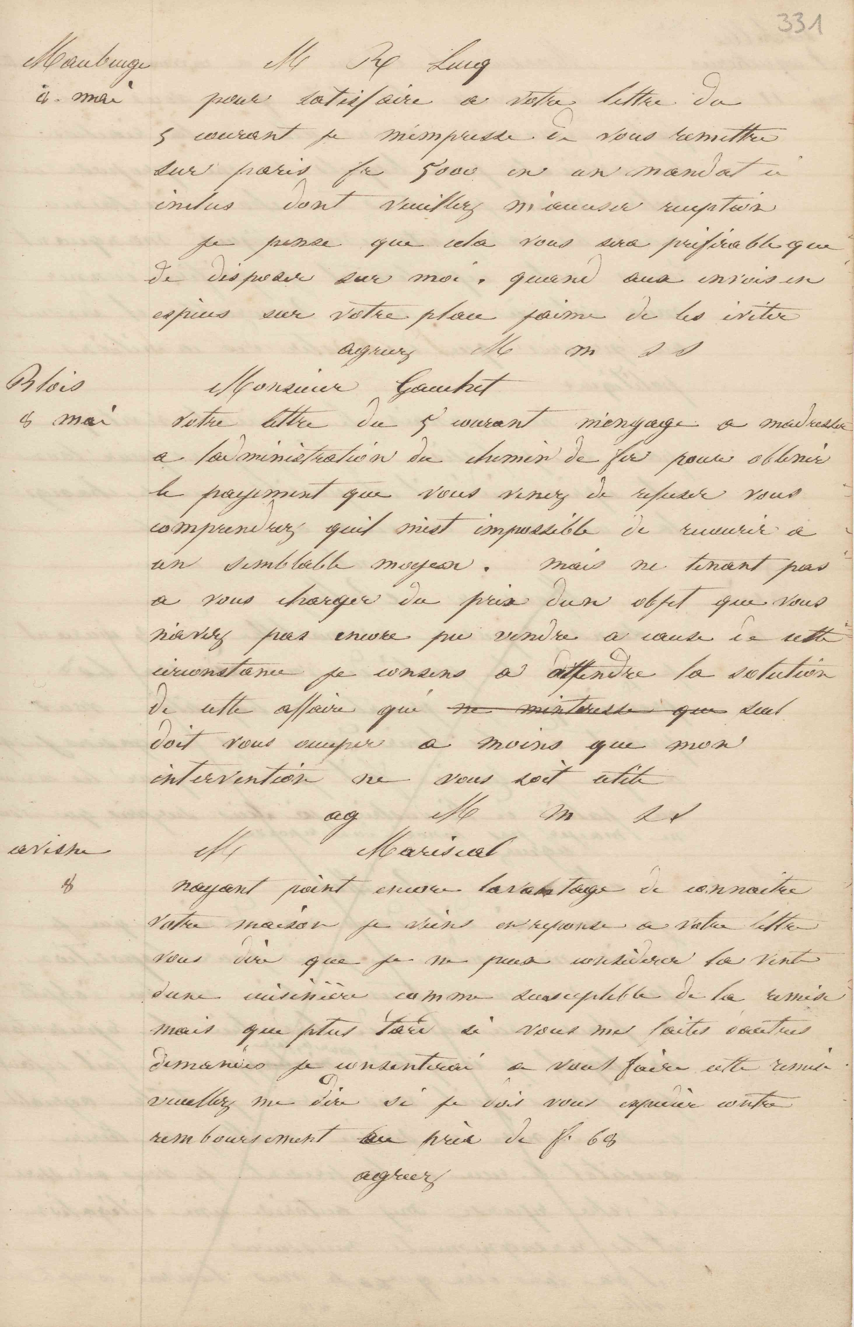 Jean-Baptiste André Godin à monsieur Goubet, 8 mai 1849 Jean-Baptiste André Godin à monsieur Goubet, 8 mai 1849