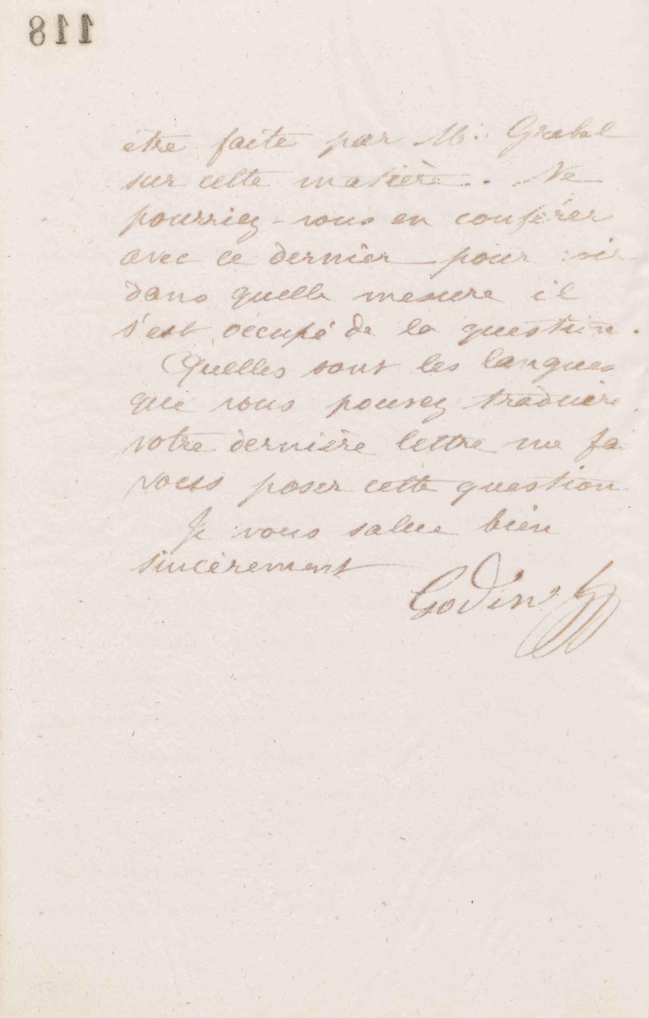 Jean-Baptiste André Godin à monsieur Delaruelle, 3 décembre 1873