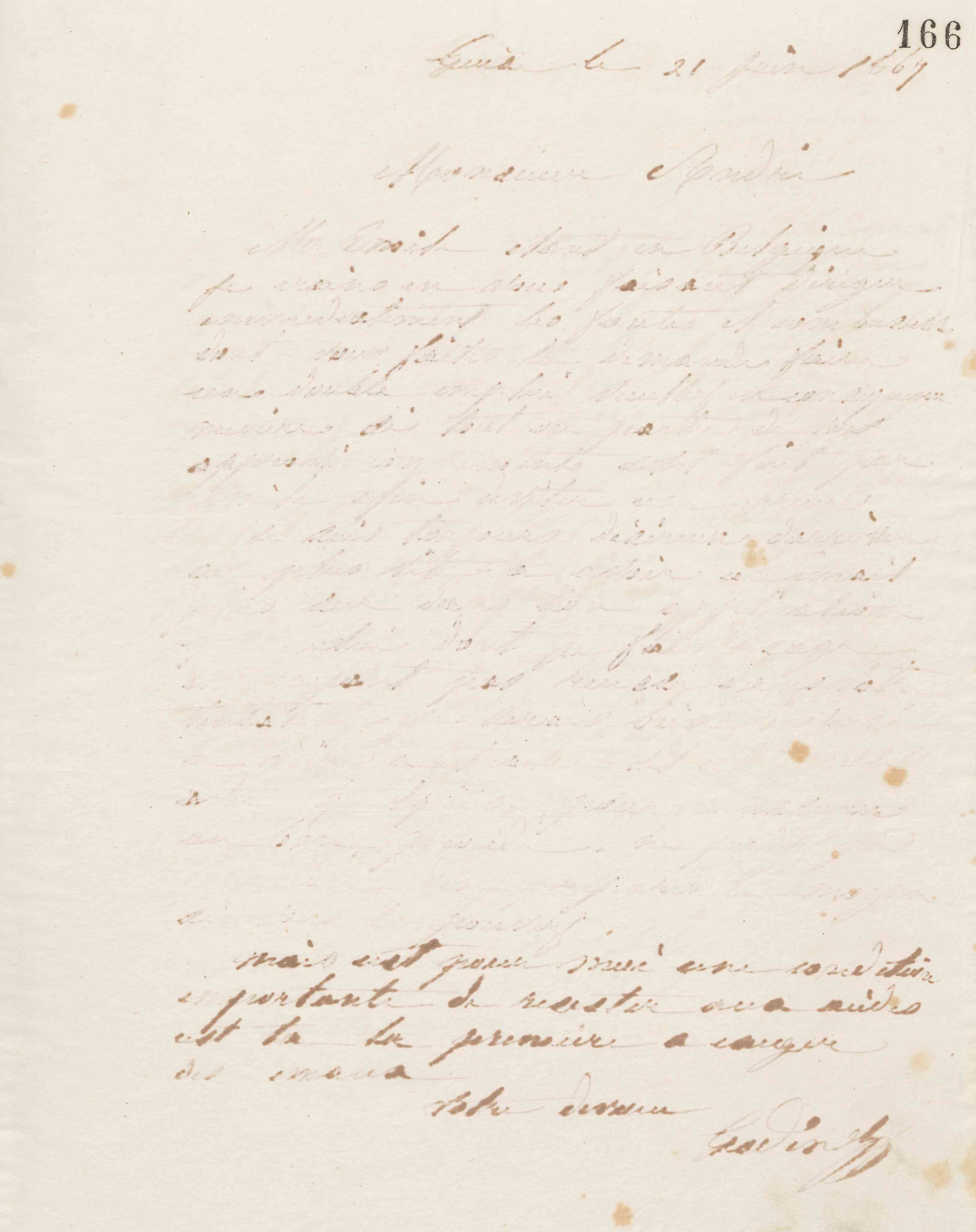 Jean-Baptiste André Godin à Eugène André, 21 juin 1867