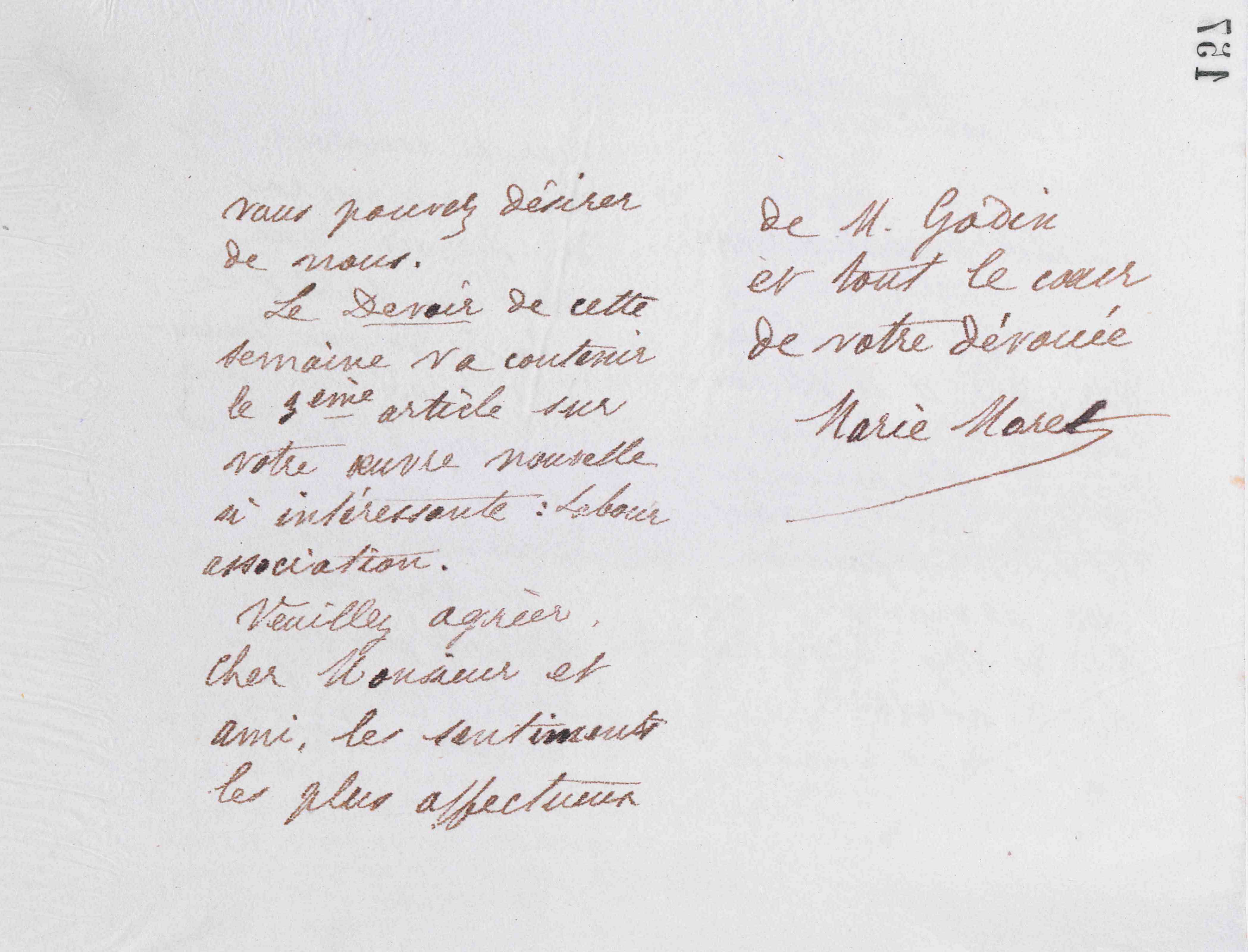 Marie Moret à Edward Vansittart Neale, 18 janvier 1886 Marie Moret à Edward Vansittart Neale, 18 janvier 1886