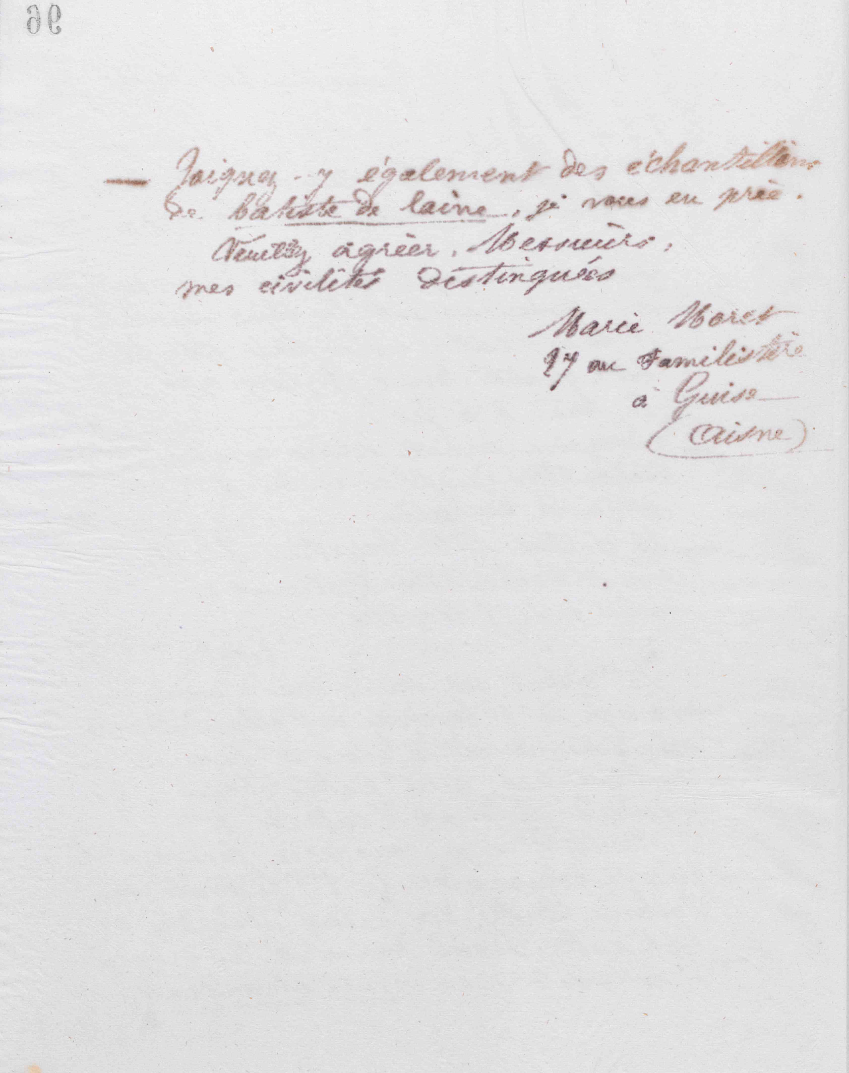 Marie Moret aux Grands magasins du Louvre, 26 avril 1876 Marie Moret aux Grands magasins du Louvre, 26 avril 1876