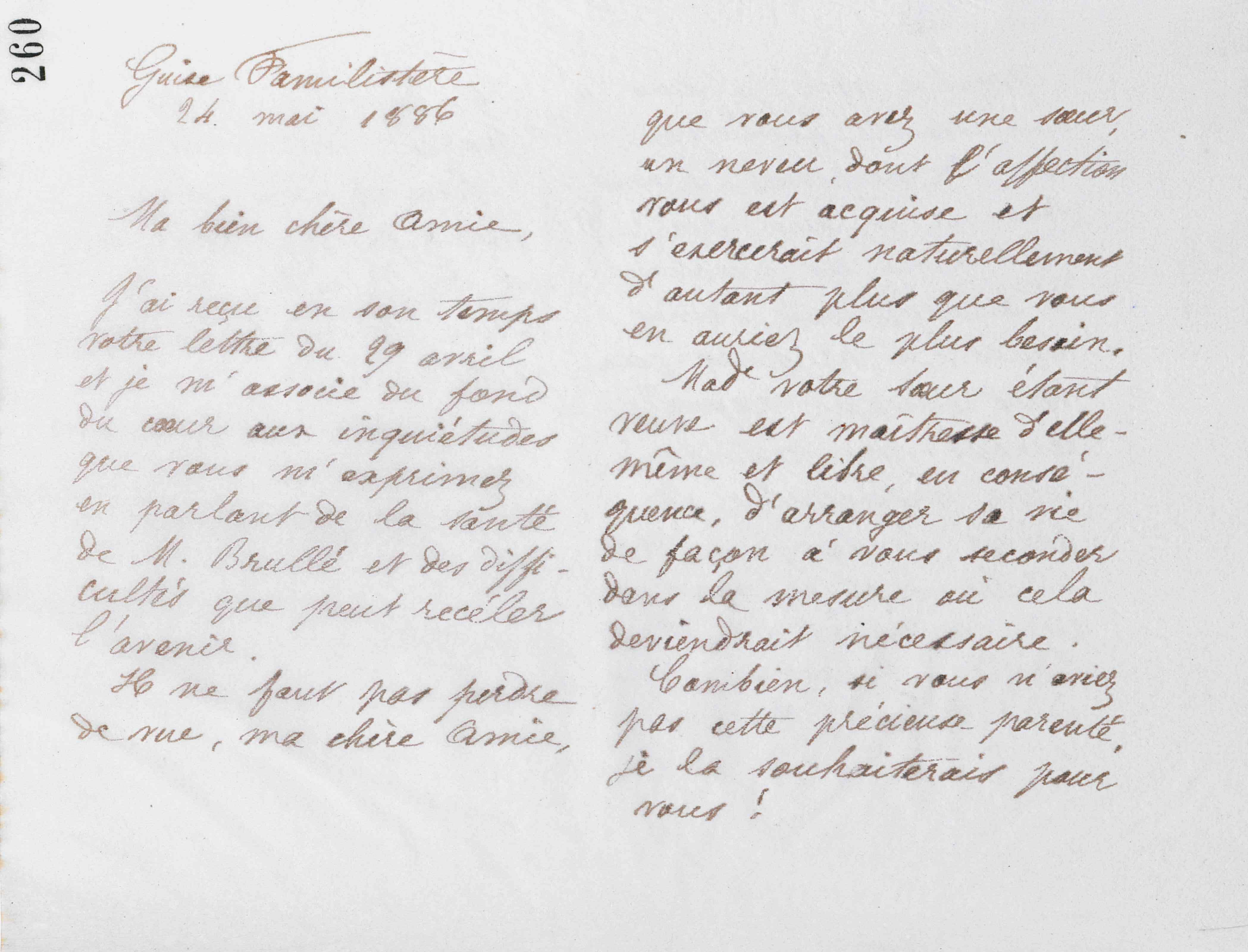 Marie Moret à Adèle Brullé, 24 mai 1886