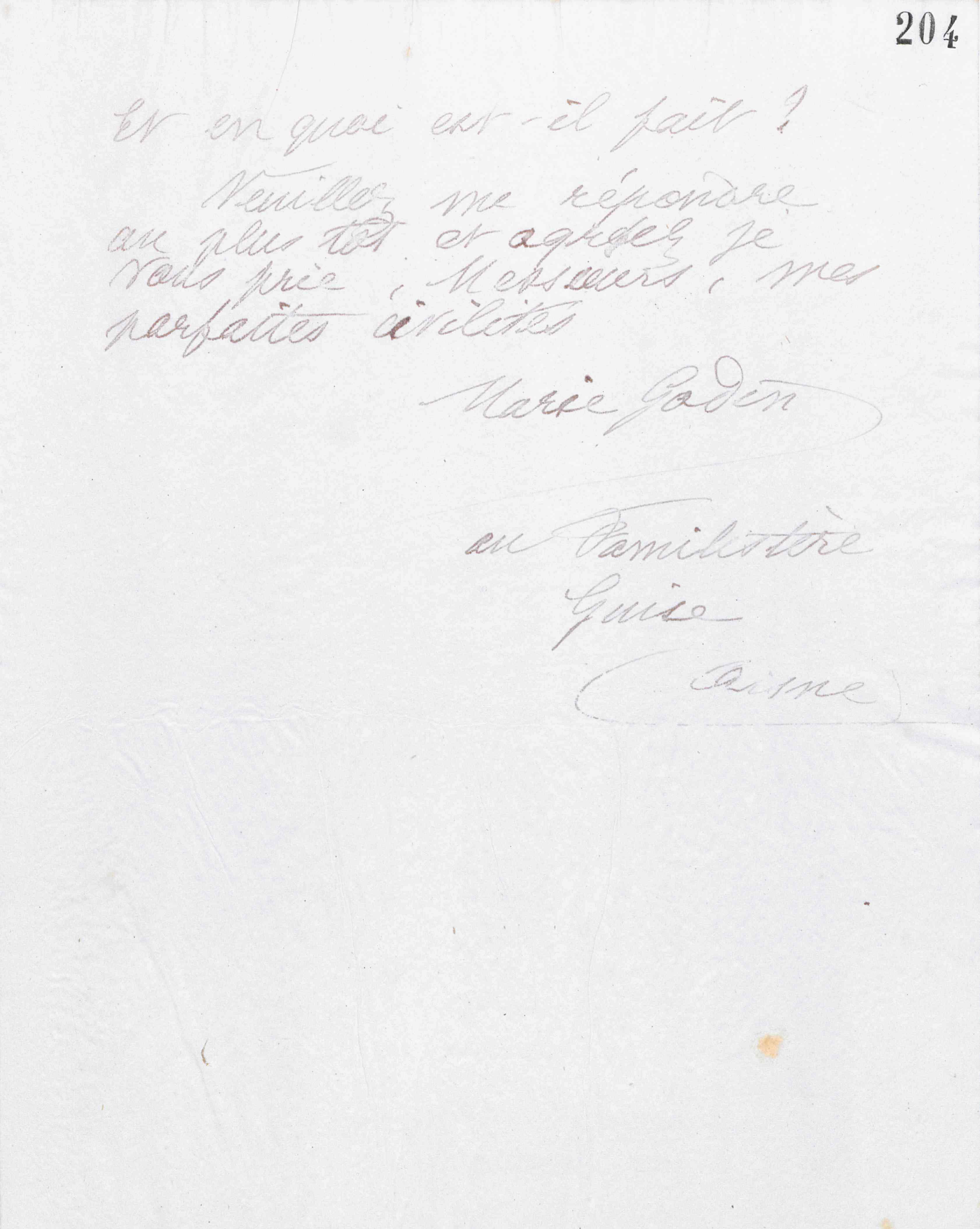 Marie Moret à Fortin et Cie, 28 octobre 1889 Marie Moret à Fortin et Cie, 28 octobre 1889