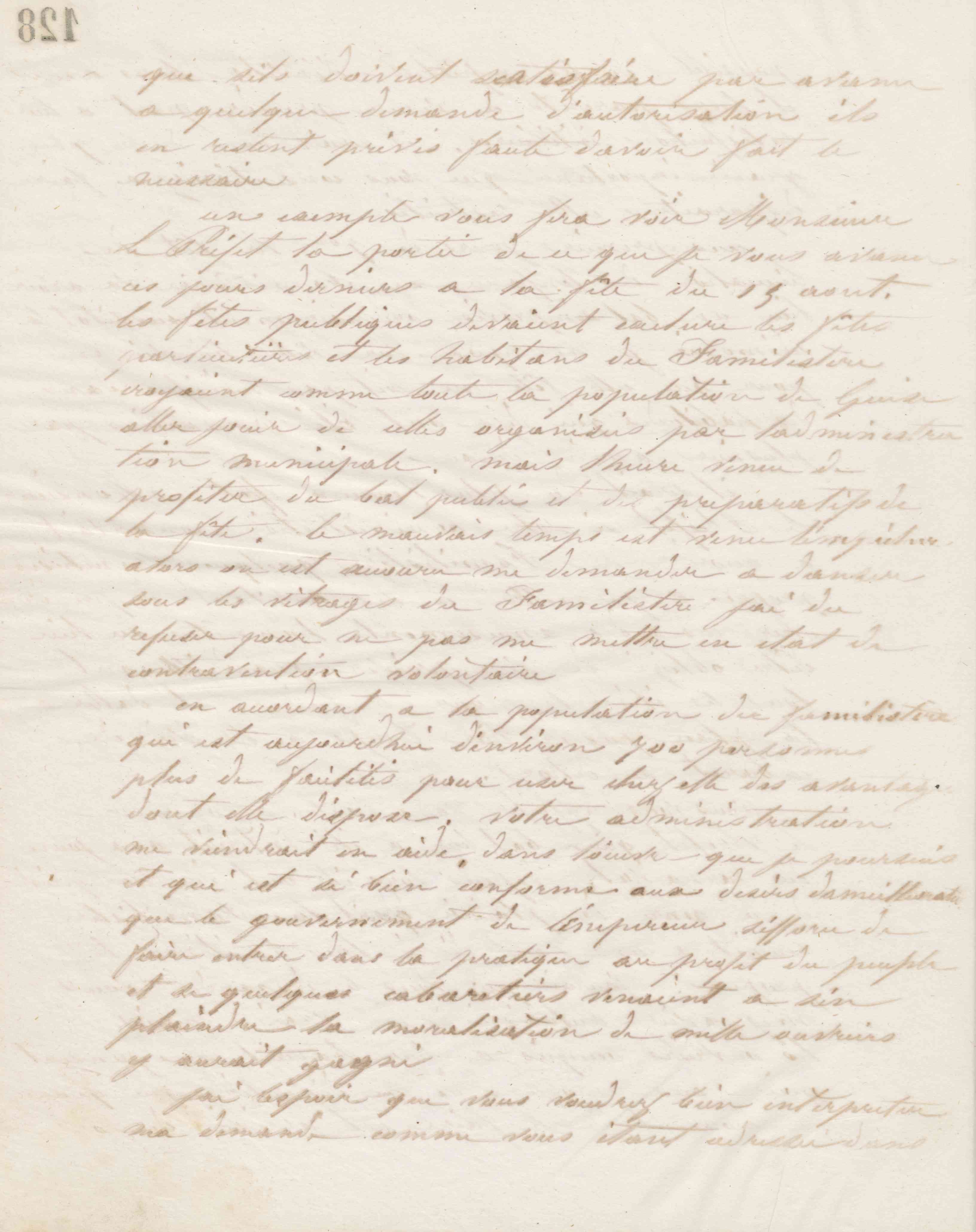 Jean-Baptiste André Godin au préfet de l'Aisne, 21 août 1865