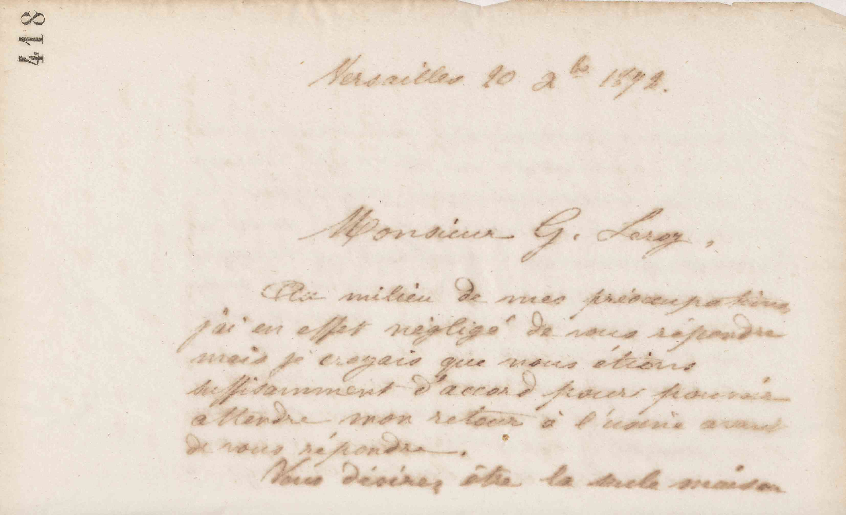 Jean-Baptiste André Godin à Gustave Leroy, 20 décembre 1872