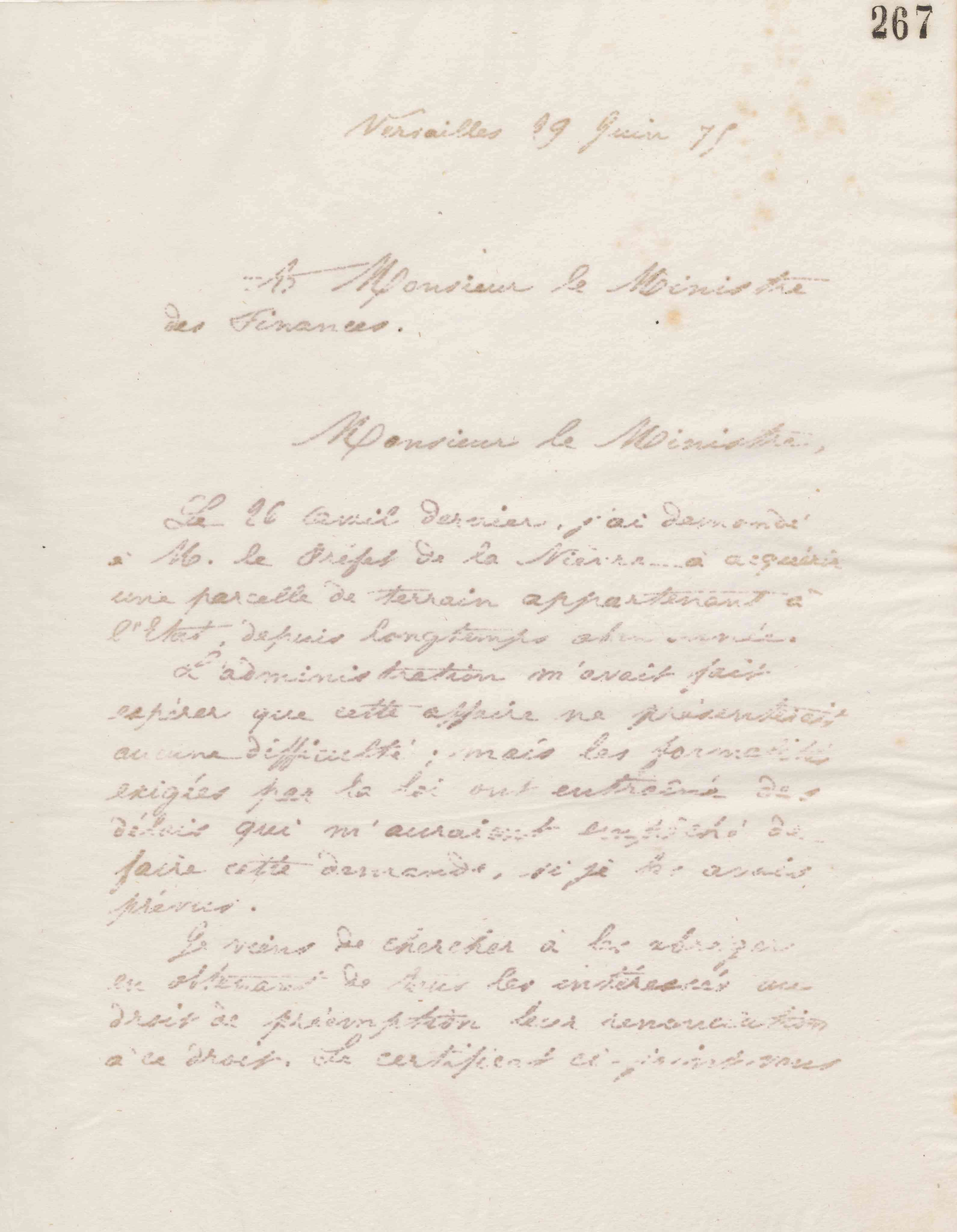 Jean-Baptiste André Godin au ministre des Finances, 29 juin 1875 Jean-Baptiste André Godin au ministre des Finances, 29 juin 1875