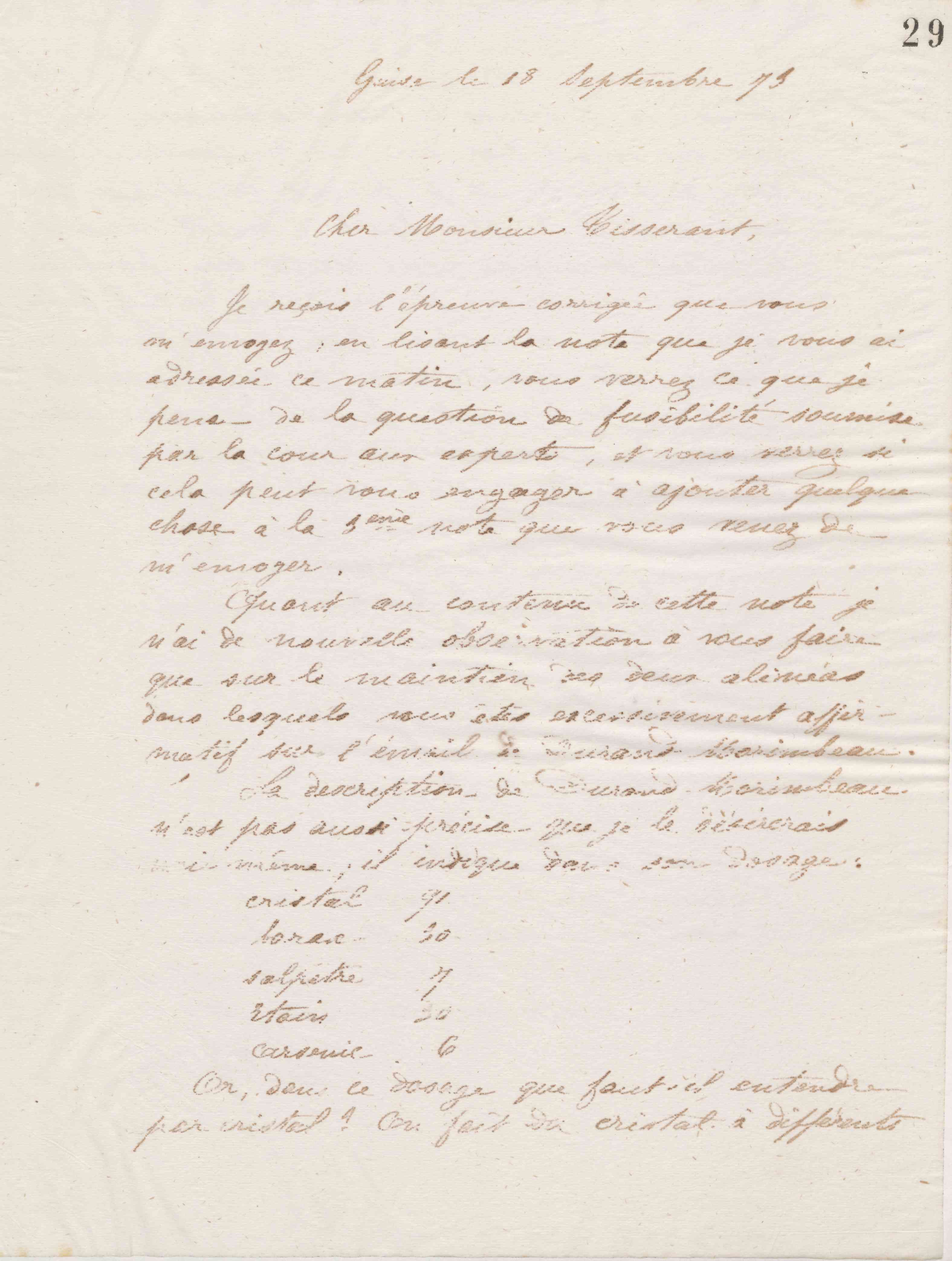 Jean-Baptiste André Godin à Alexandre Tisserant, 18 septembre 1873