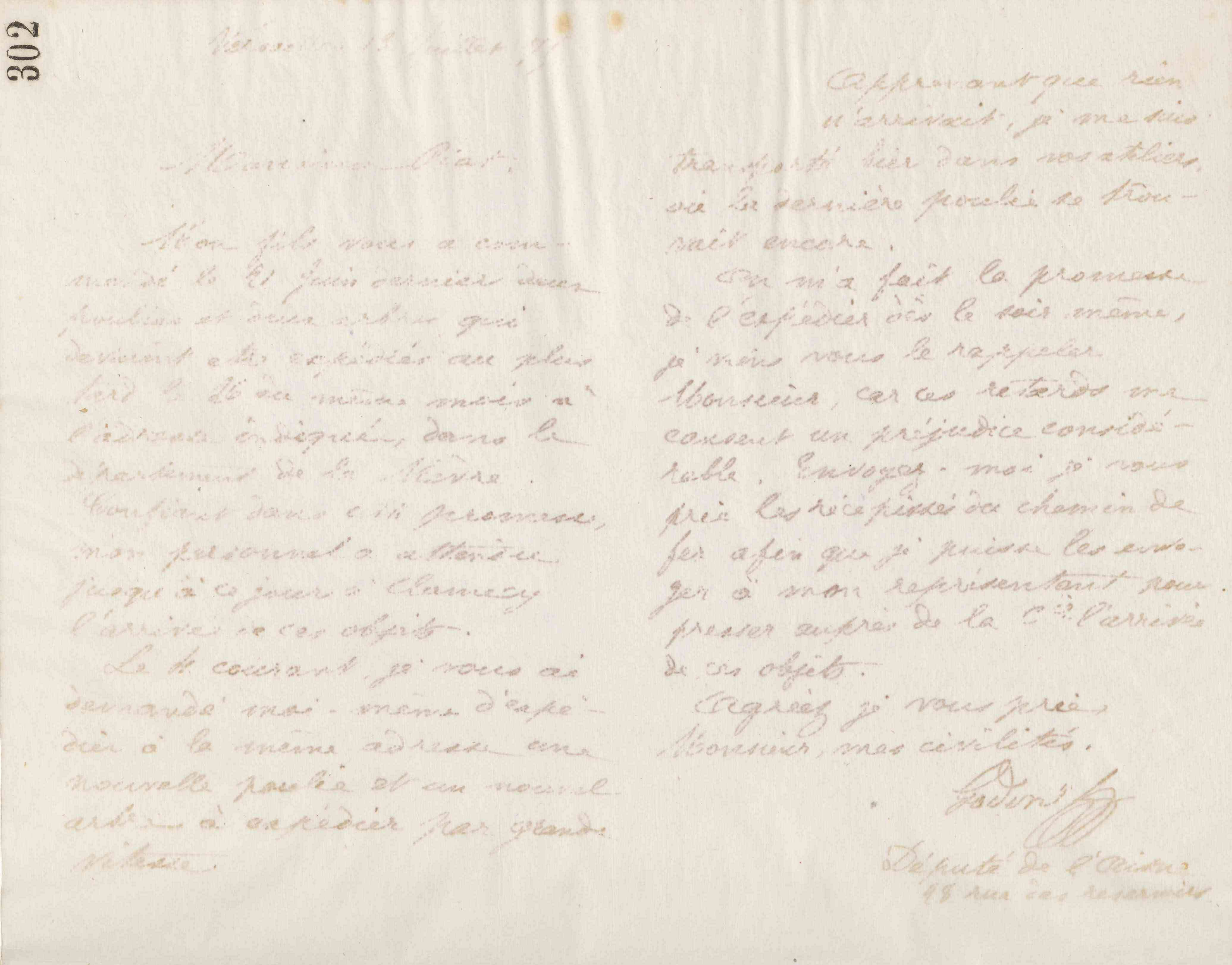 Jean-Baptiste André Godin à monsieur Piat, 13 juillet 1875