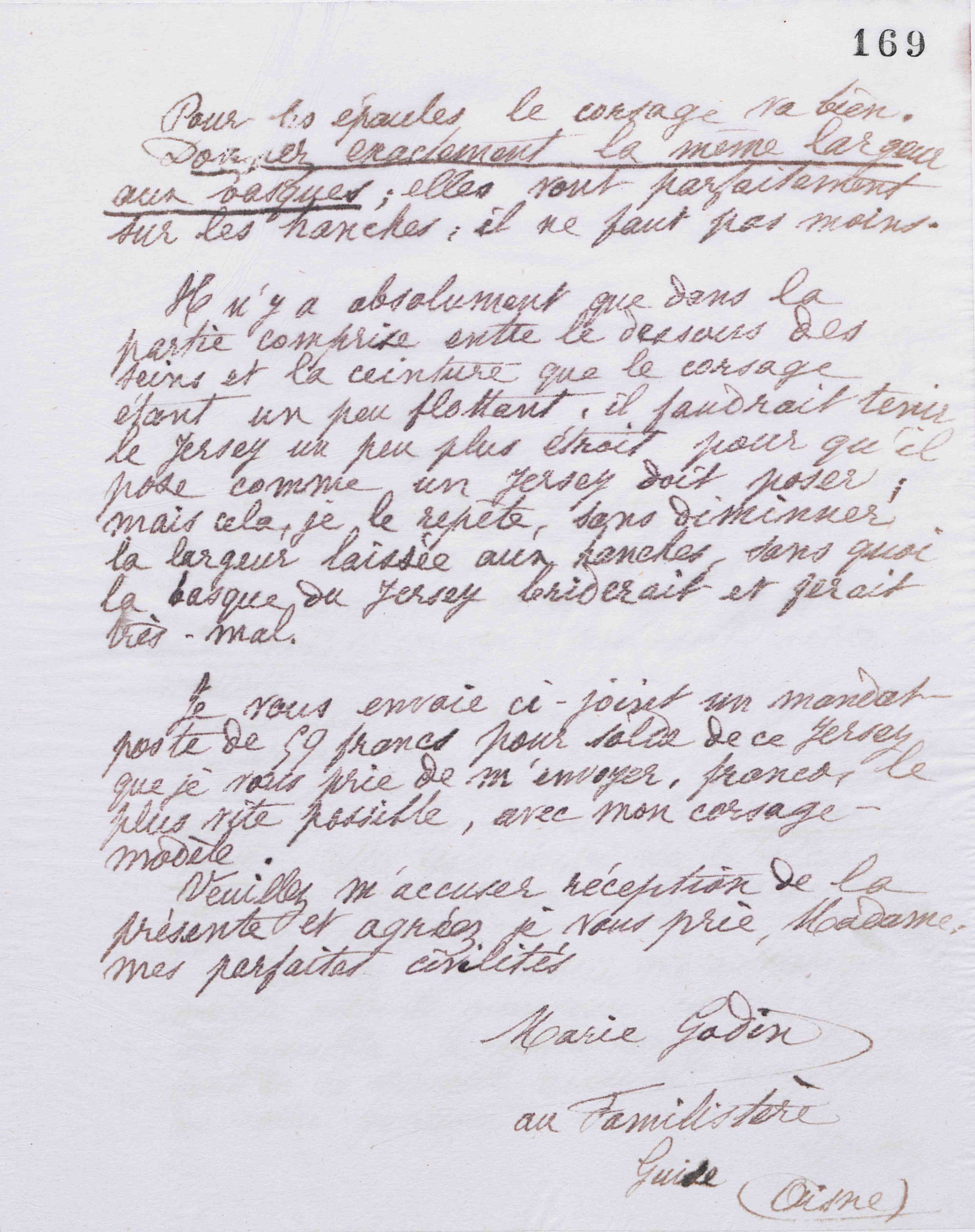 Marie Moret à Veuve Boucicaut et Cie, 5 août 1887 Marie Moret à Veuve Boucicaut et Cie, 5 août 1887