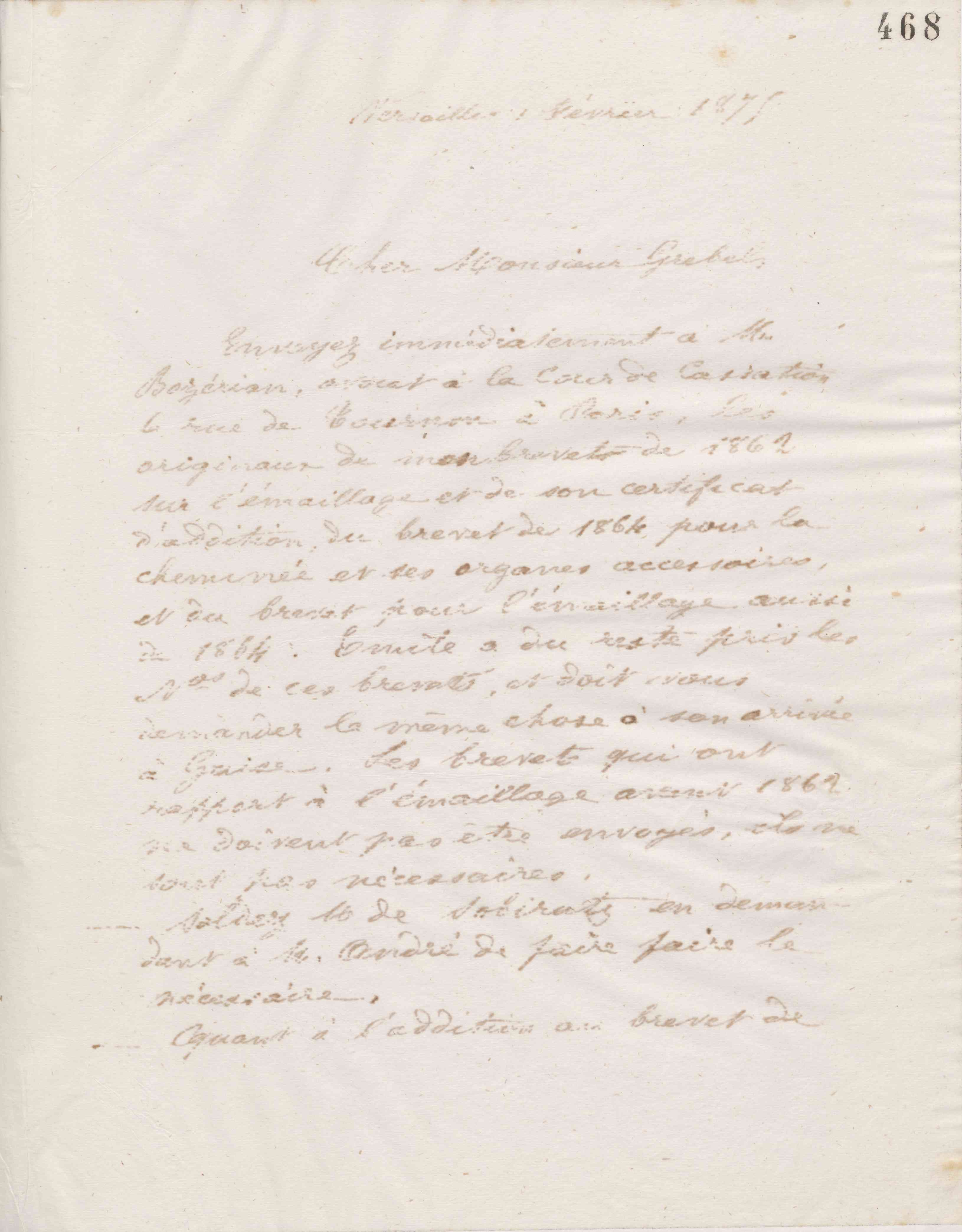 Jean-Baptiste André Godin à Alphonse Grebel, 1er février 1875 Jean-Baptiste André Godin à Alphonse Grebel, 1er février 1875