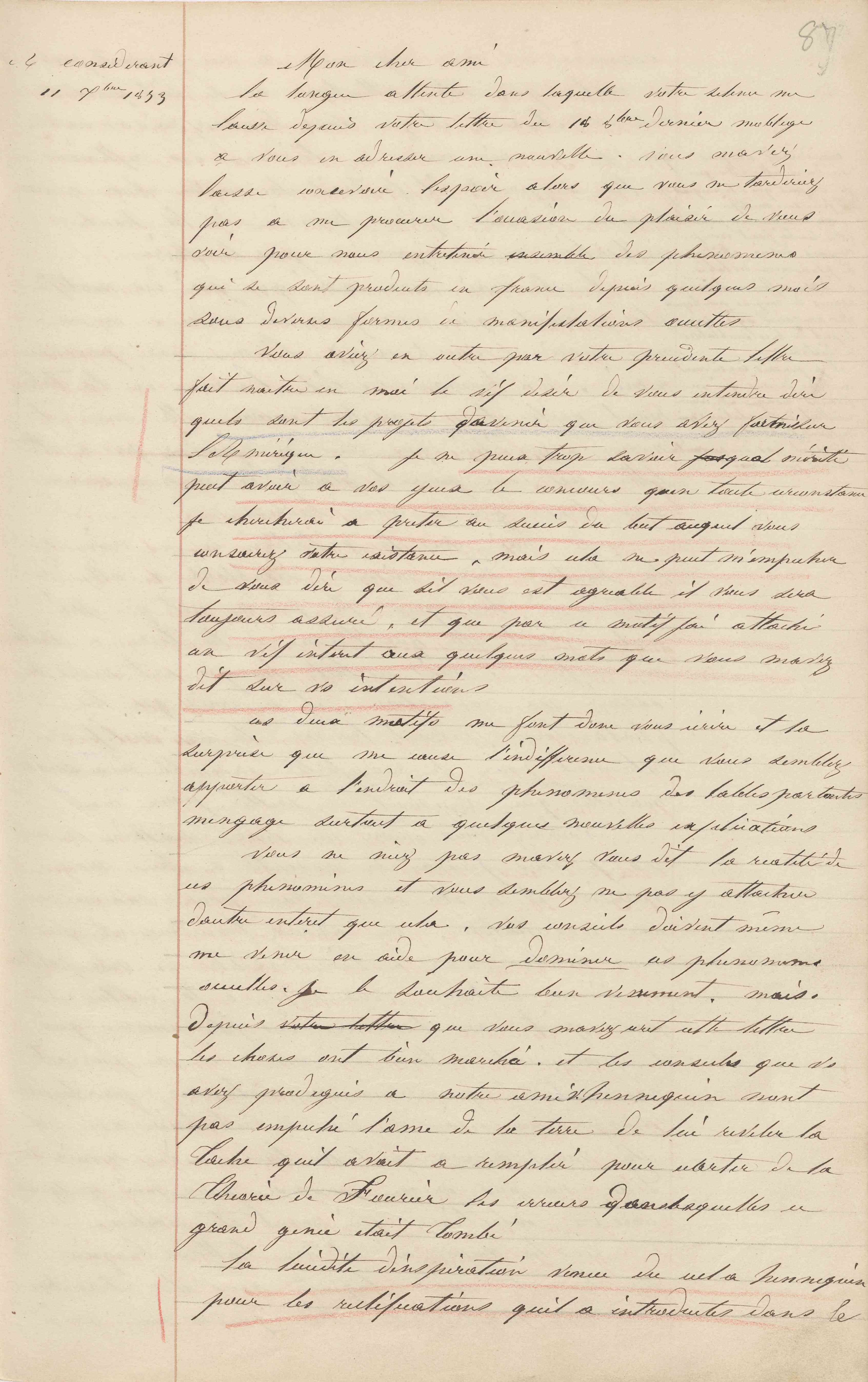 Jean-Baptiste André Godin à Victor Considerant, 11 décembre 1853