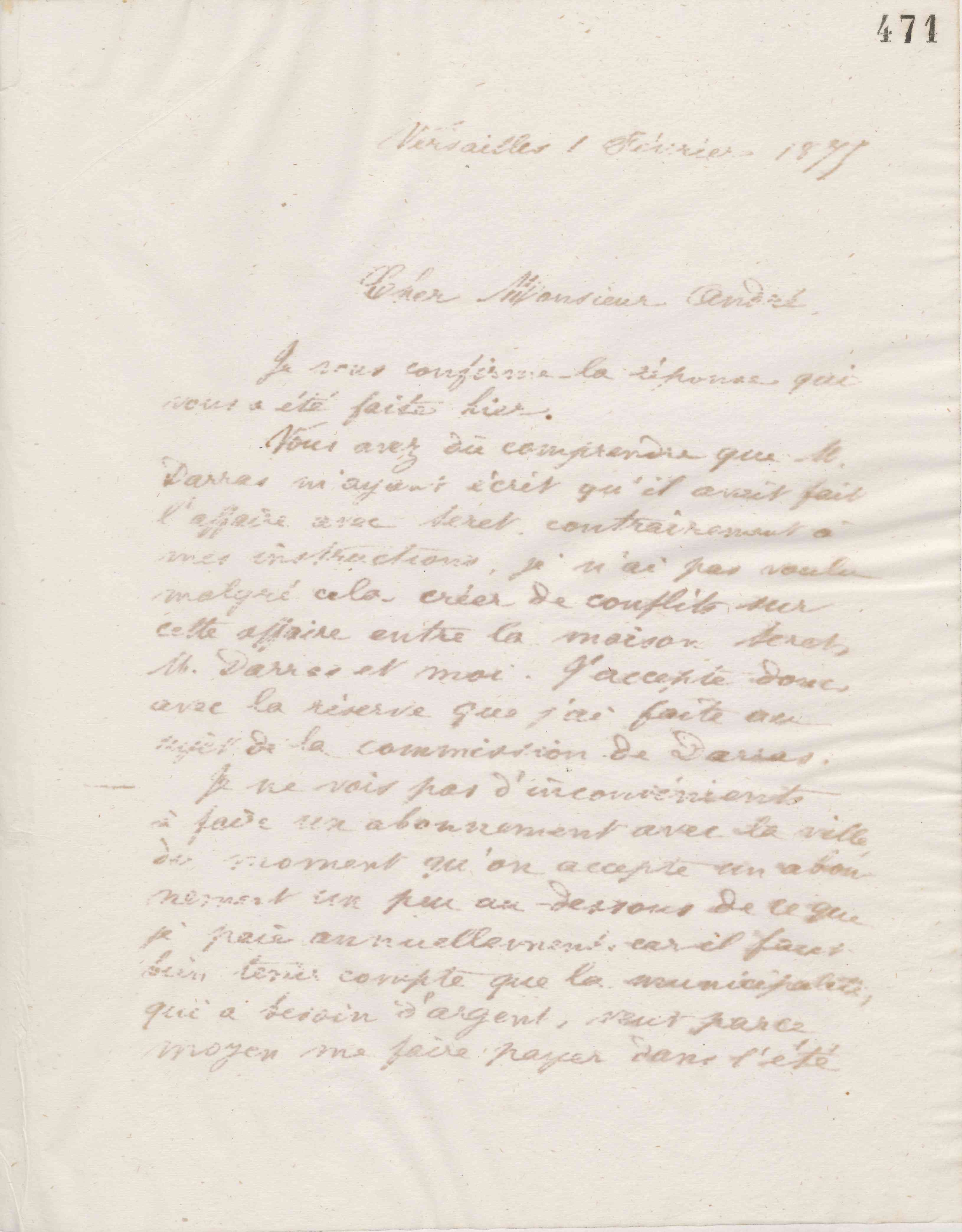 Jean-Baptiste André Godin à Eugène André, 31 janvier 1875 Jean-Baptiste André Godin à Eugène André, 31 janvier 1875