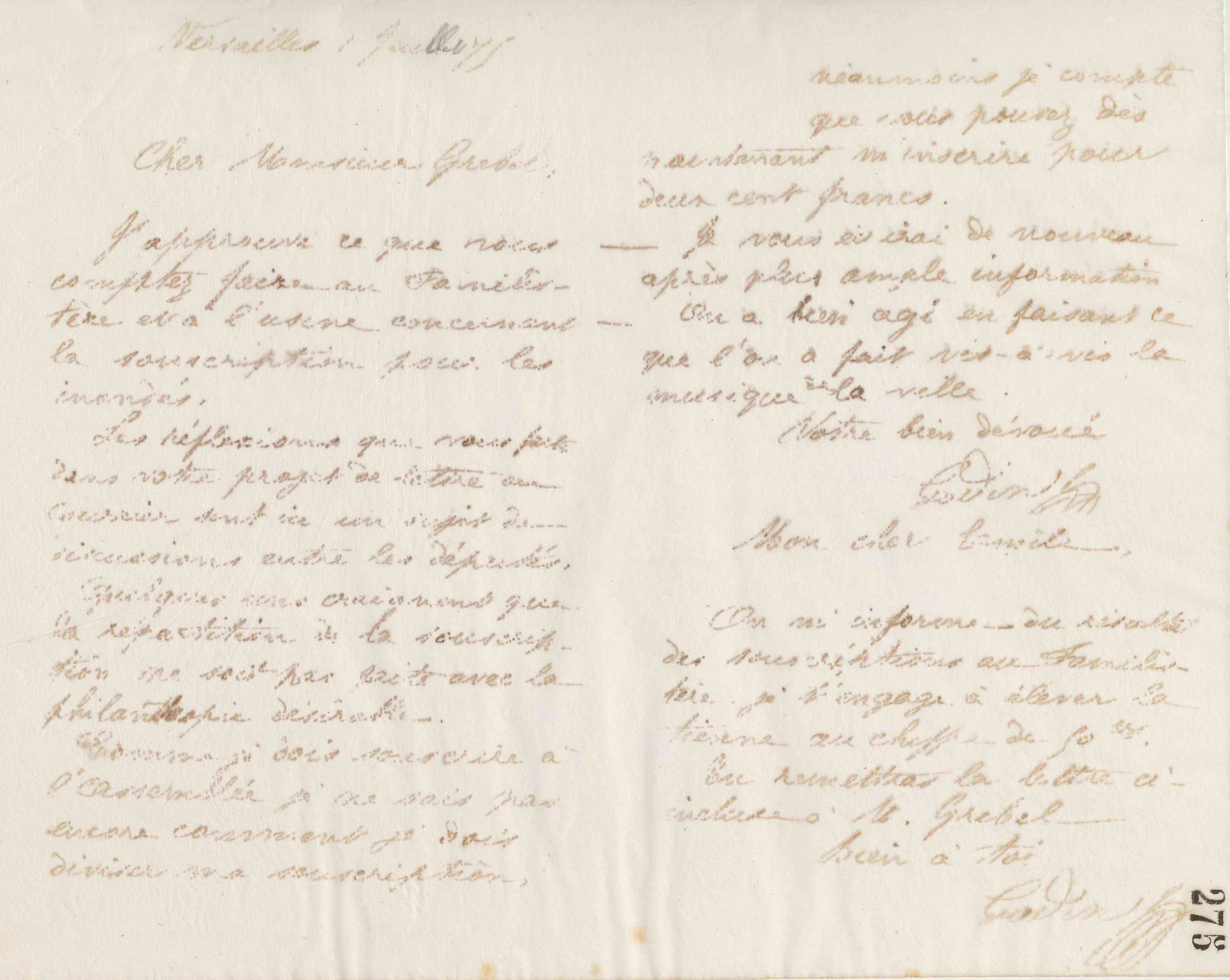 Jean-Baptiste André Godin à Émile Godin, 1er juillet 1875