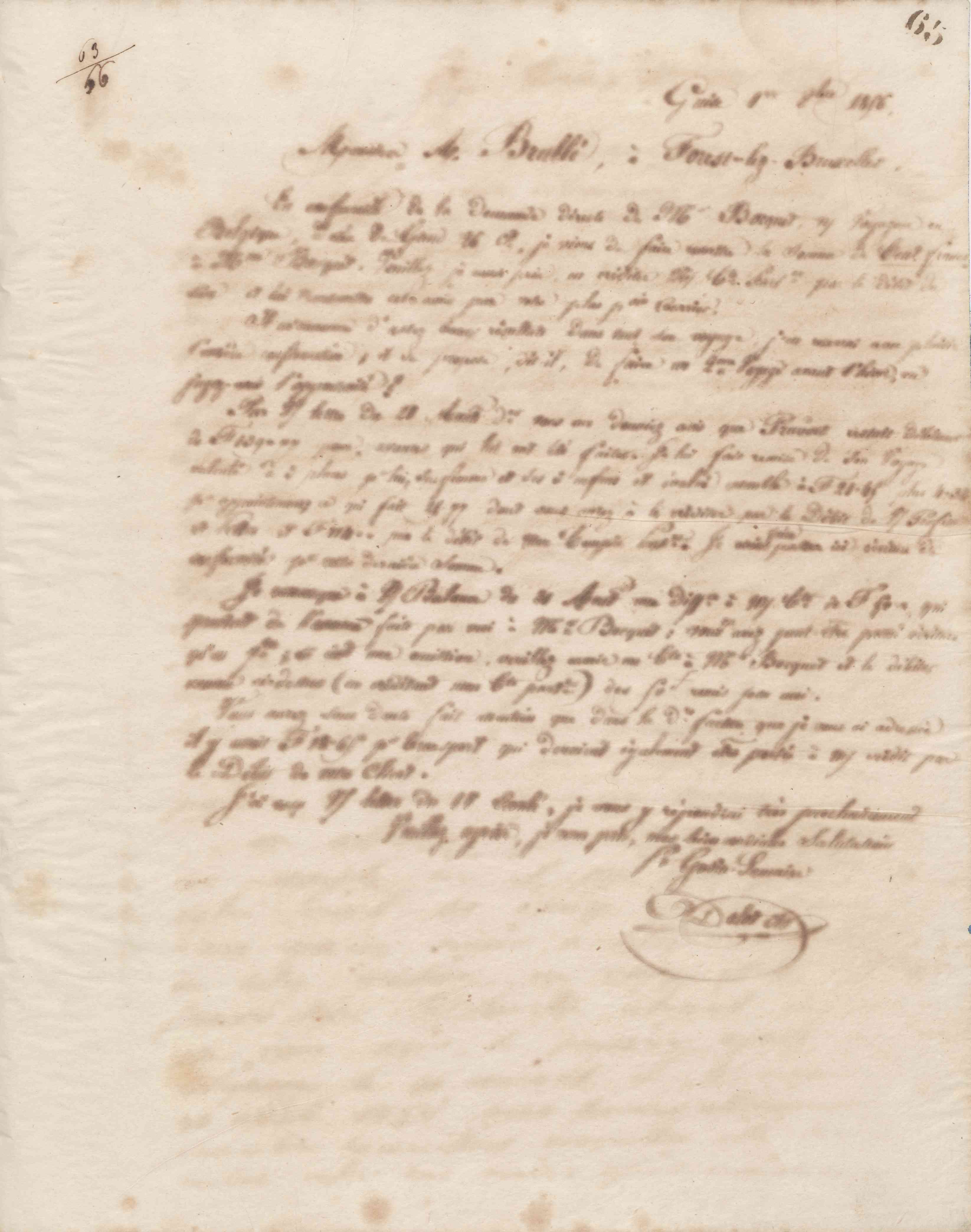 Jean-Baptiste André Godin à Alexandre Brullé, 1er octobre 1856