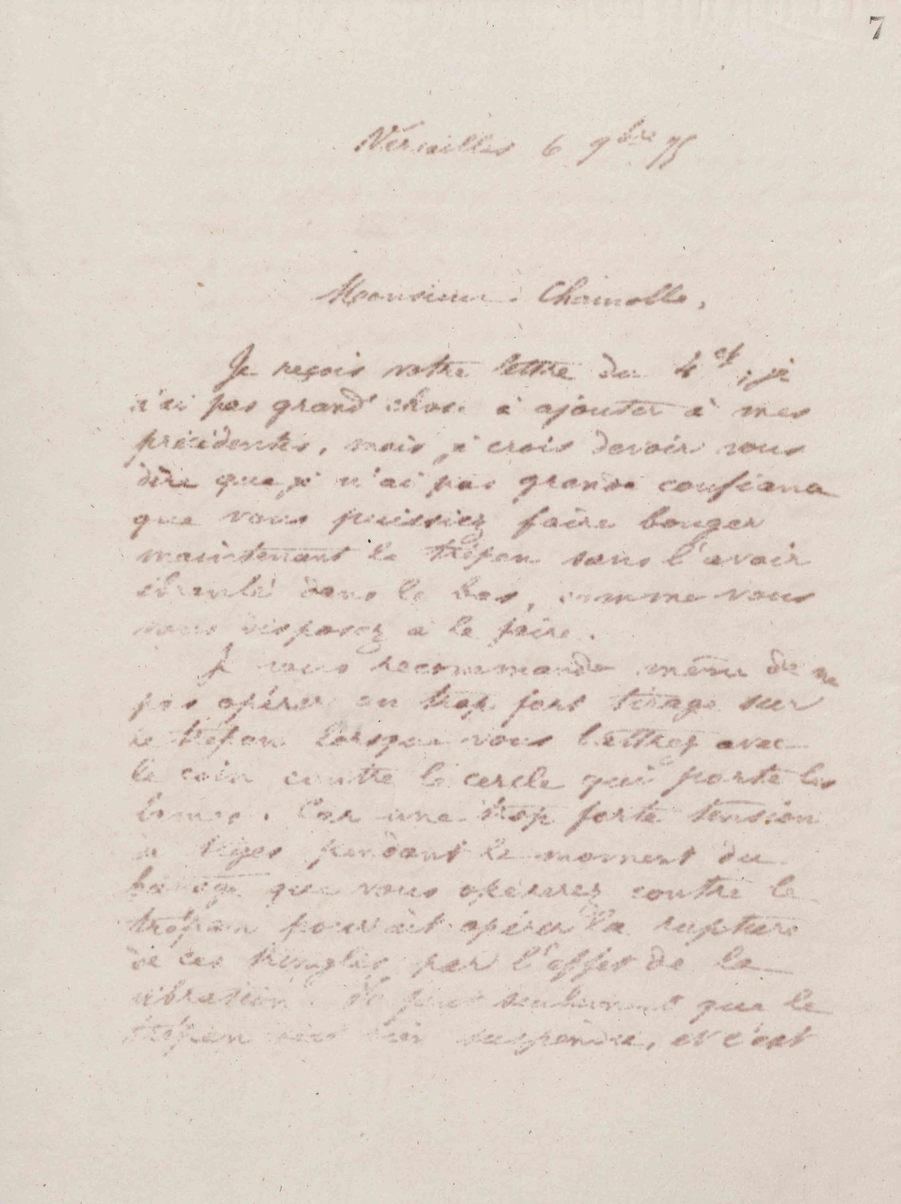 Jean-Baptiste André Godin à monsieur Chamolle, 6 novembre 1875