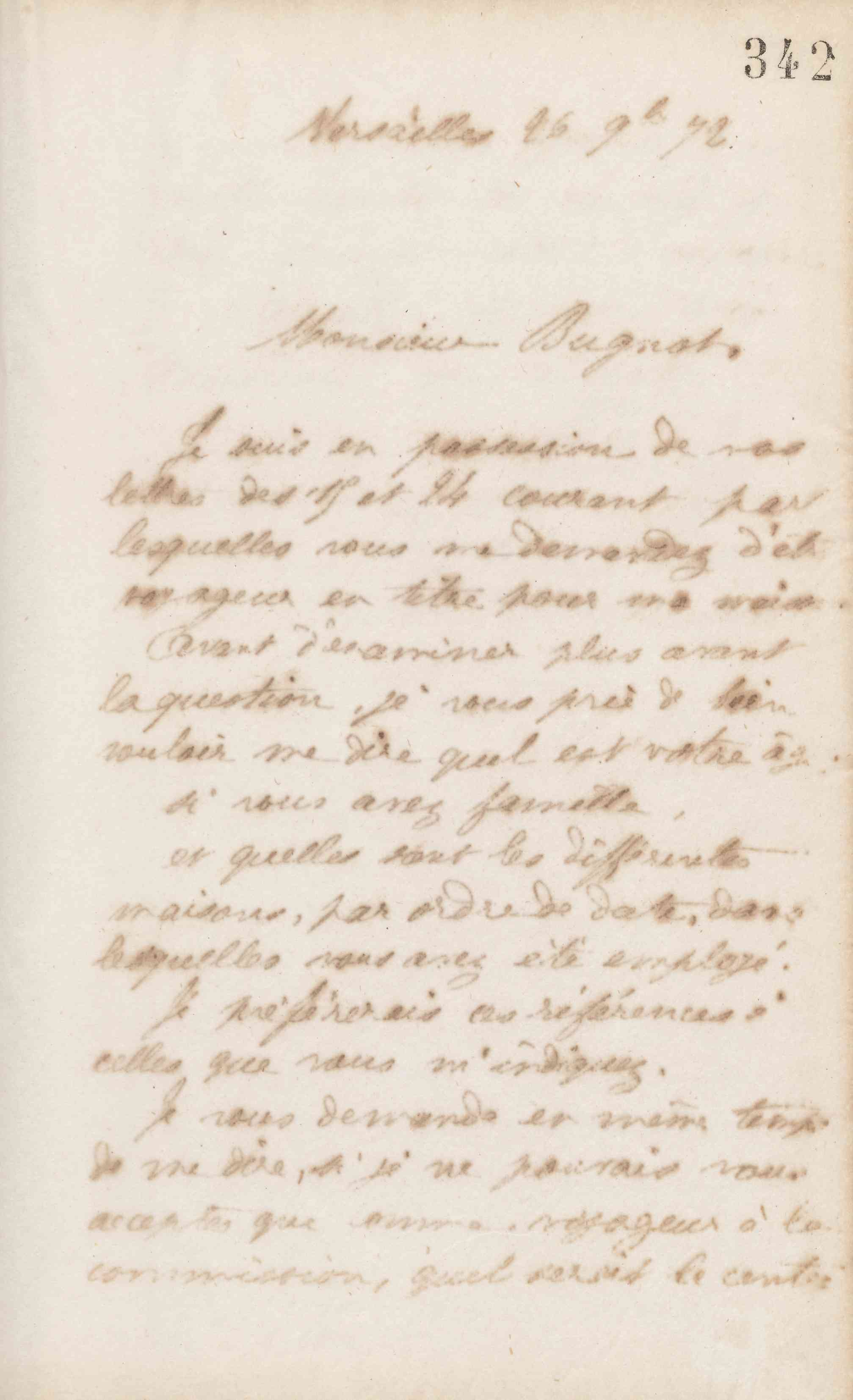 Jean-Baptiste André Godin à monsieur Bugnot, 26 novembre 1872