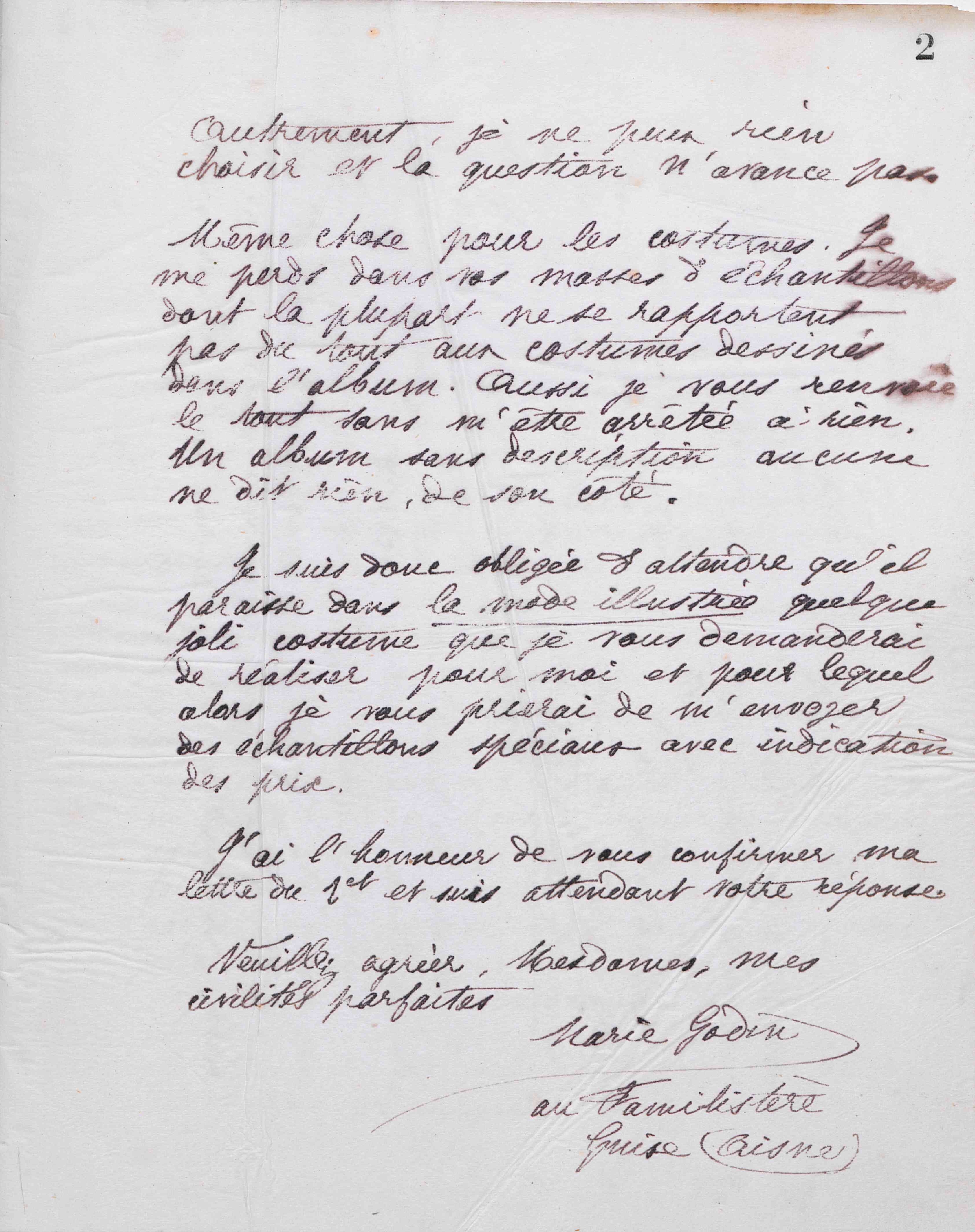 Marie Moret à Piat sœurs, 7 mars 1887 Marie Moret à Piat sœurs, 7 mars 1887