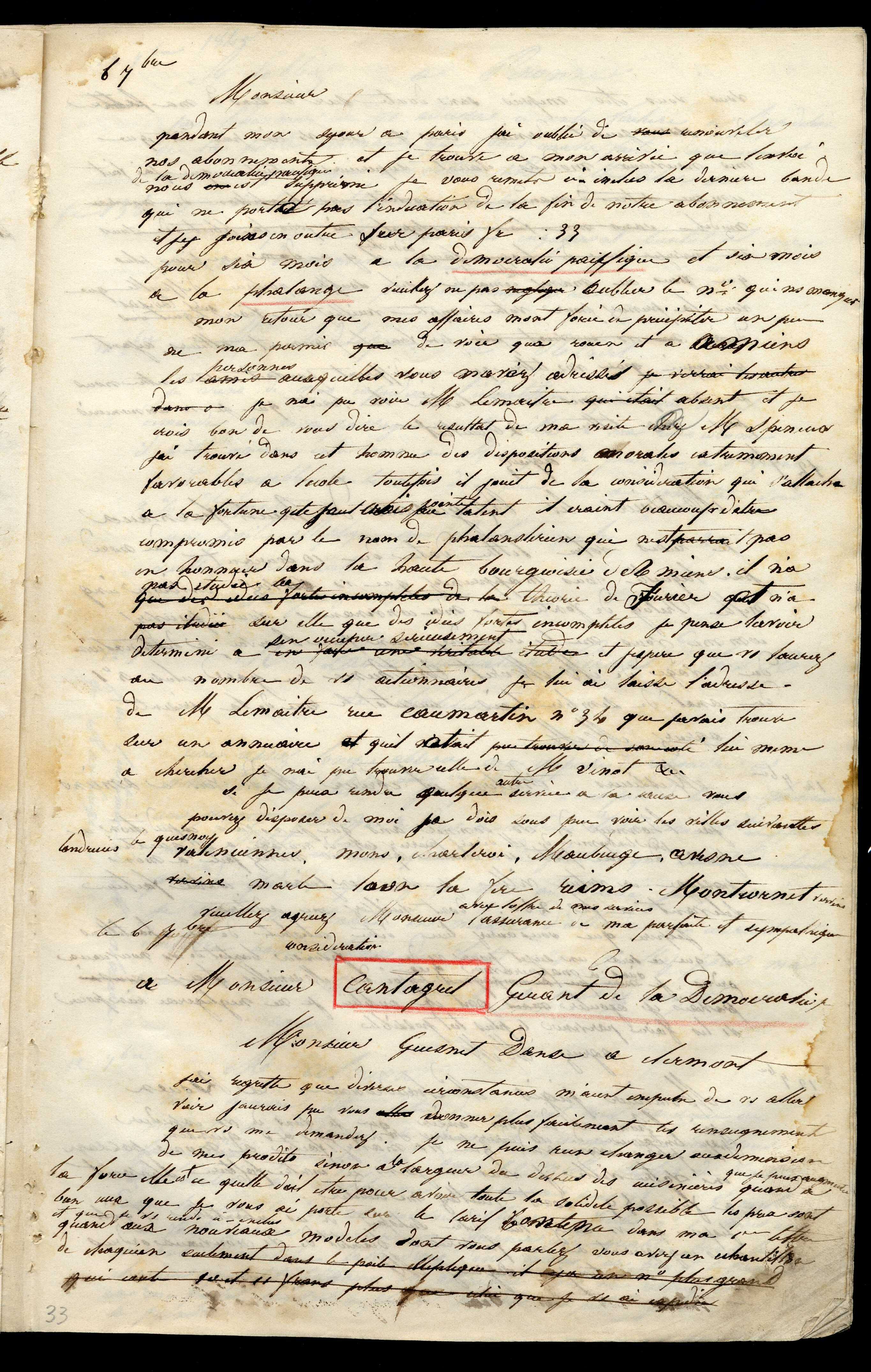 Jean-Baptiste André Godin à monsieur Guesnet-Danse, vers le 6 septembre 1845 Jean-Baptiste André Godin à monsieur Guesnet-Danse, vers le 6 septembre 1845