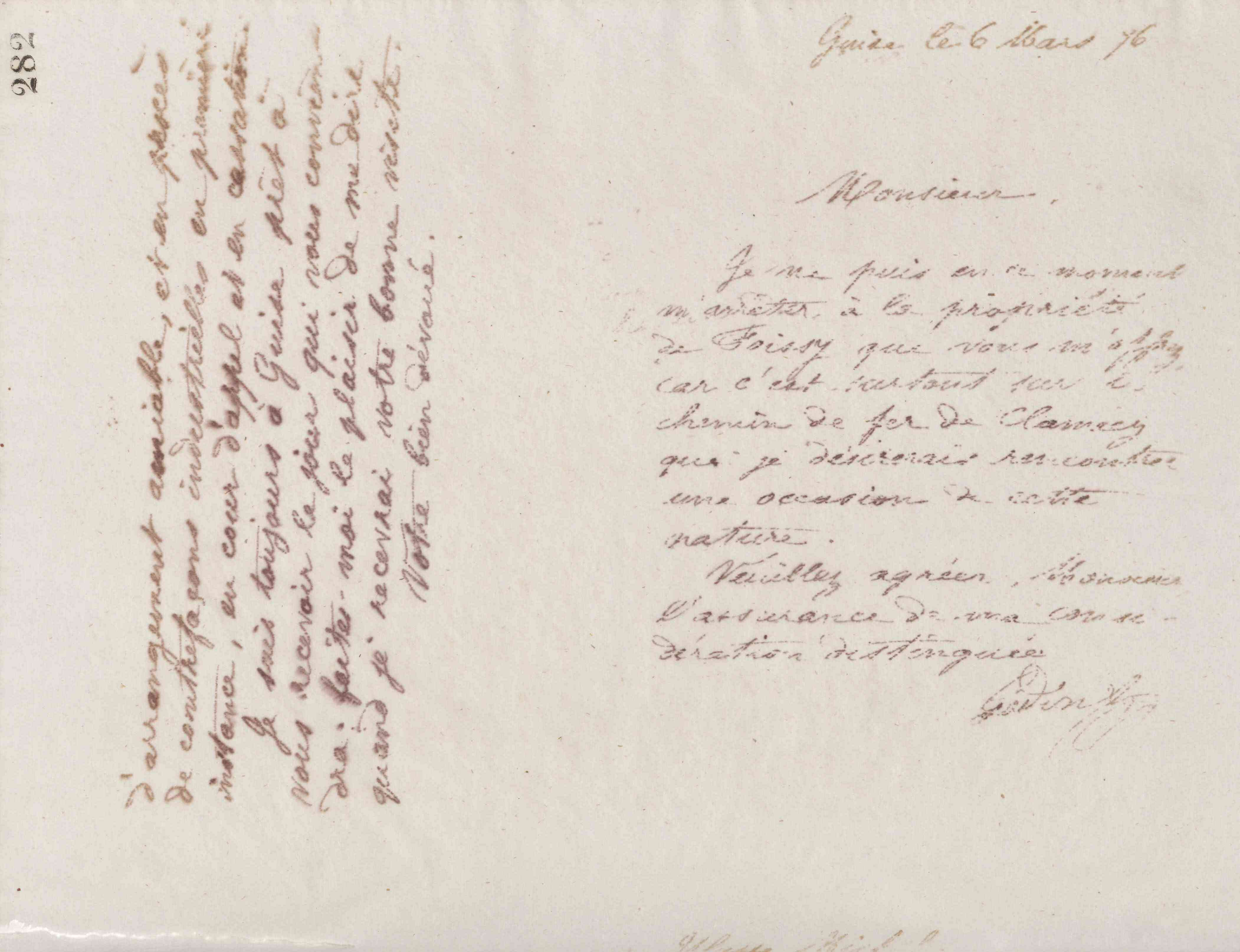 Jean-Baptiste André Godin à Gaston Ganault, 4 mars 1876 Jean-Baptiste André Godin à Gaston Ganault, 4 mars 1876
