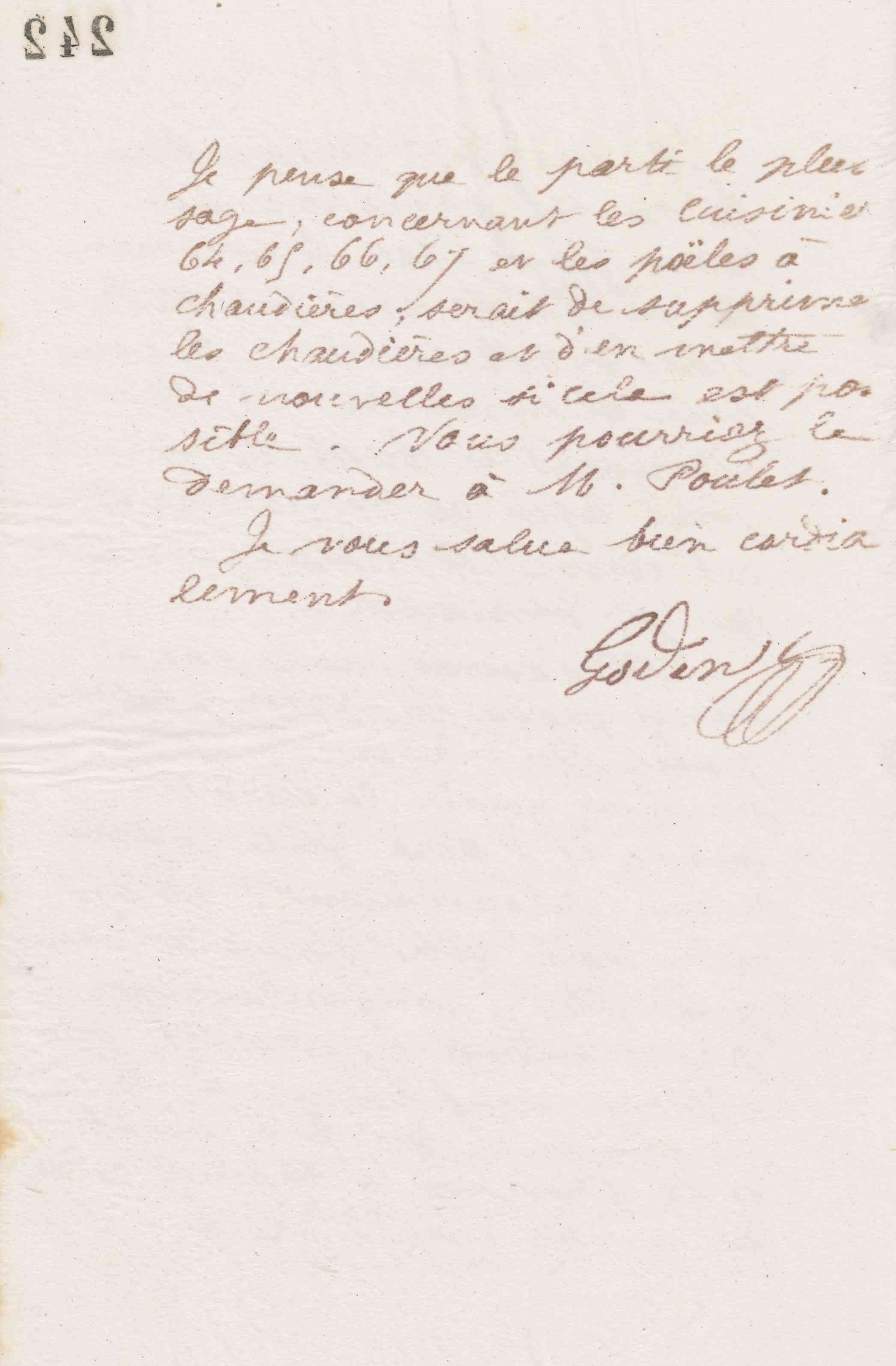 Jean-Baptiste André Godin à monsieur Delaruelle, 16 janvier 1874