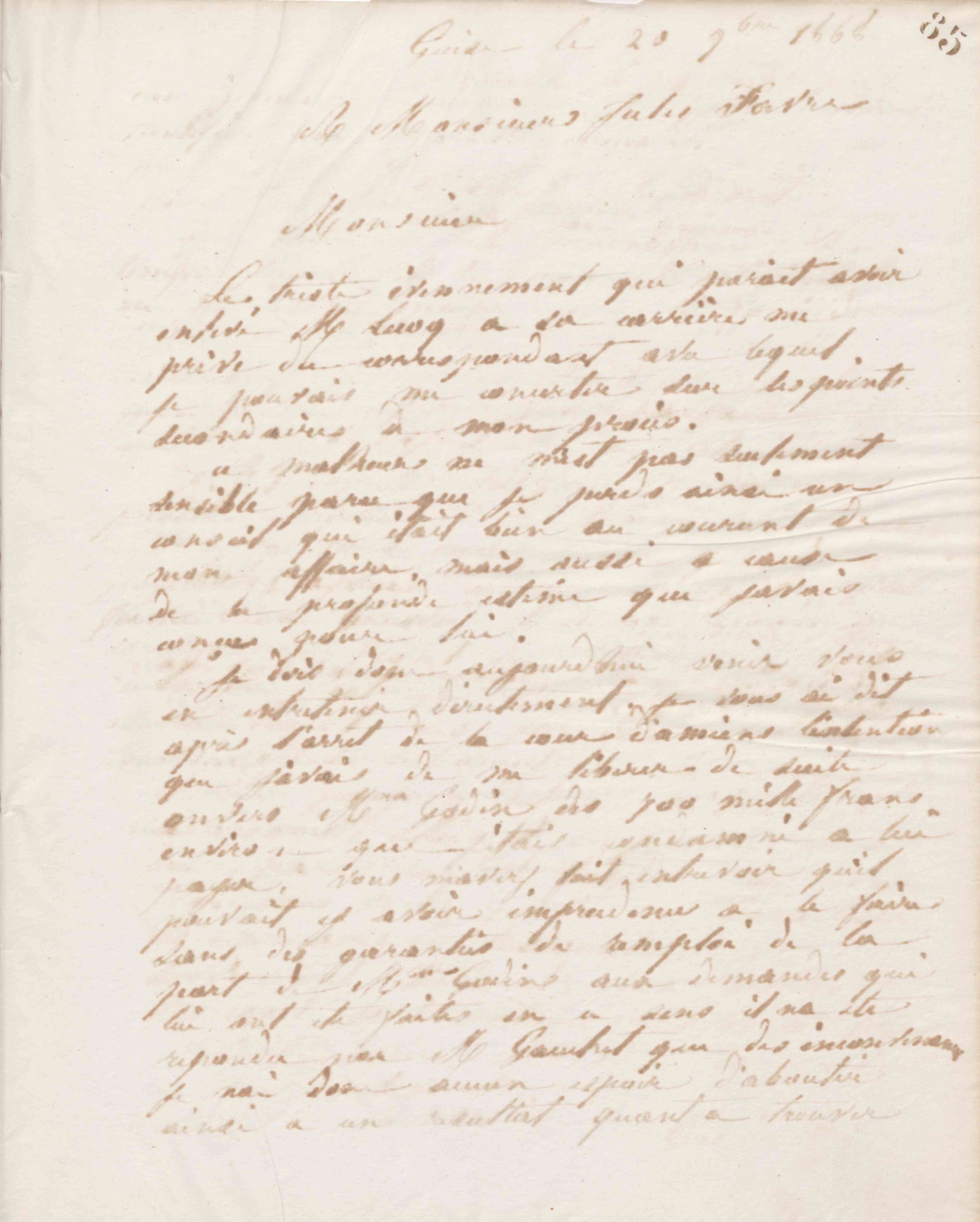Jean-Baptiste André Godin à Jules Favre, 20 novembre 1868 Jean-Baptiste André Godin à Jules Favre, 20 novembre 1868