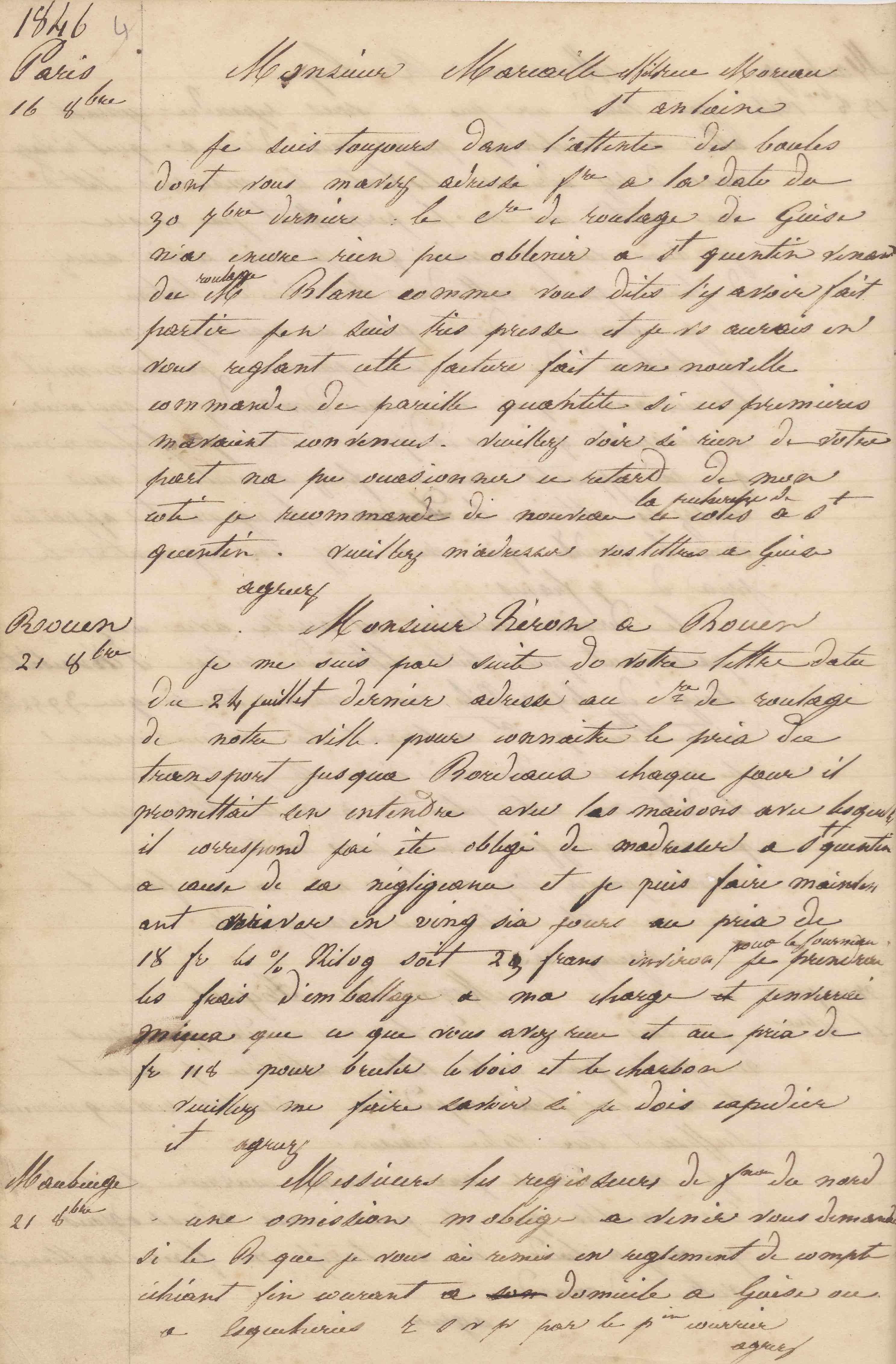 Jean-Baptiste André Godin à la Société des hauts-fourneaux du Nord, 21 octobre 1846 Jean-Baptiste André Godin à la Société des hauts-fourneaux du Nord, 21 octobre 1846