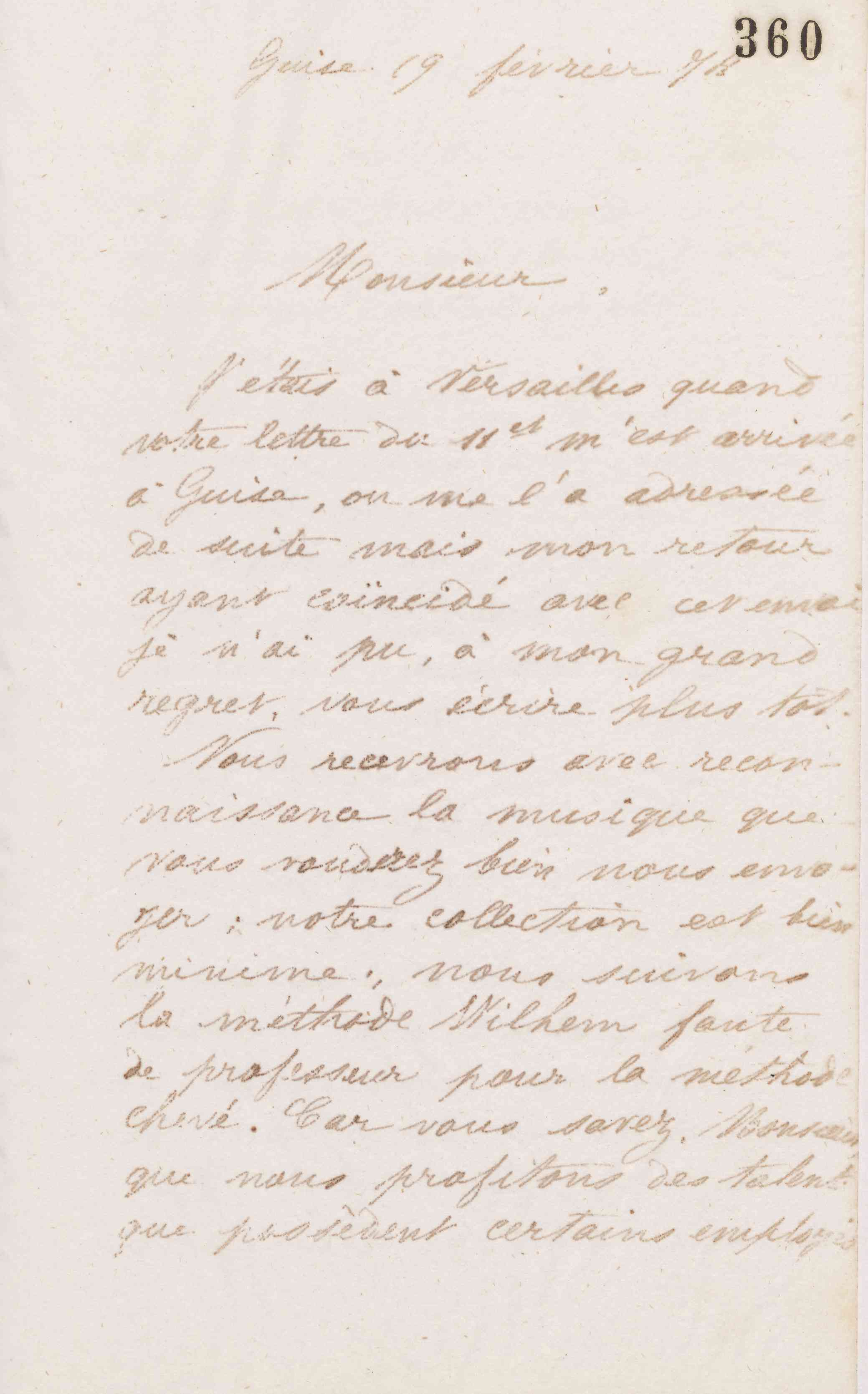 Marie Moret à Joseph-François-Marie Pouliquen, 19 février 1874