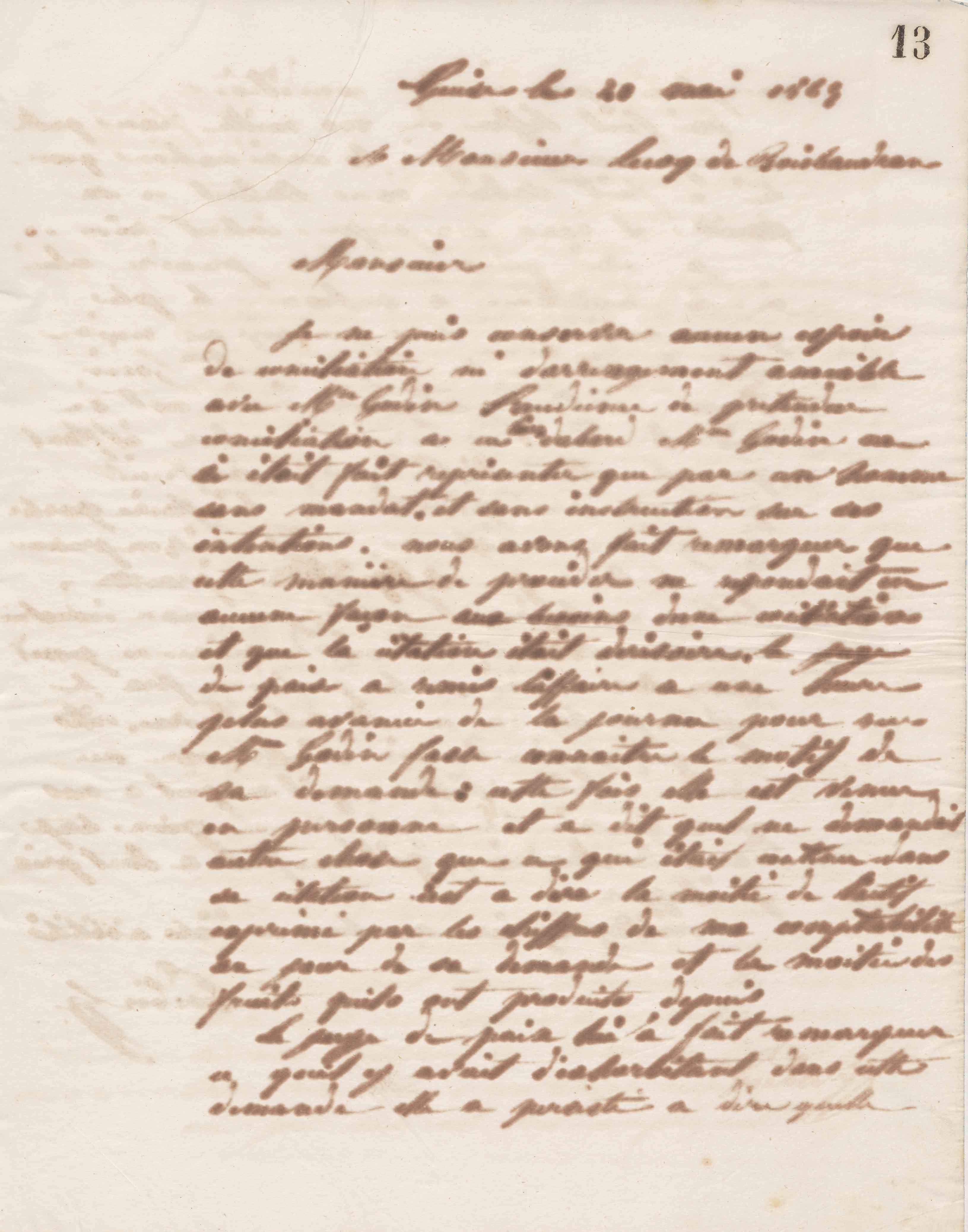 Jean-Baptiste André Godin à André Lecoq de Boisbaudran, 20 mai 1865