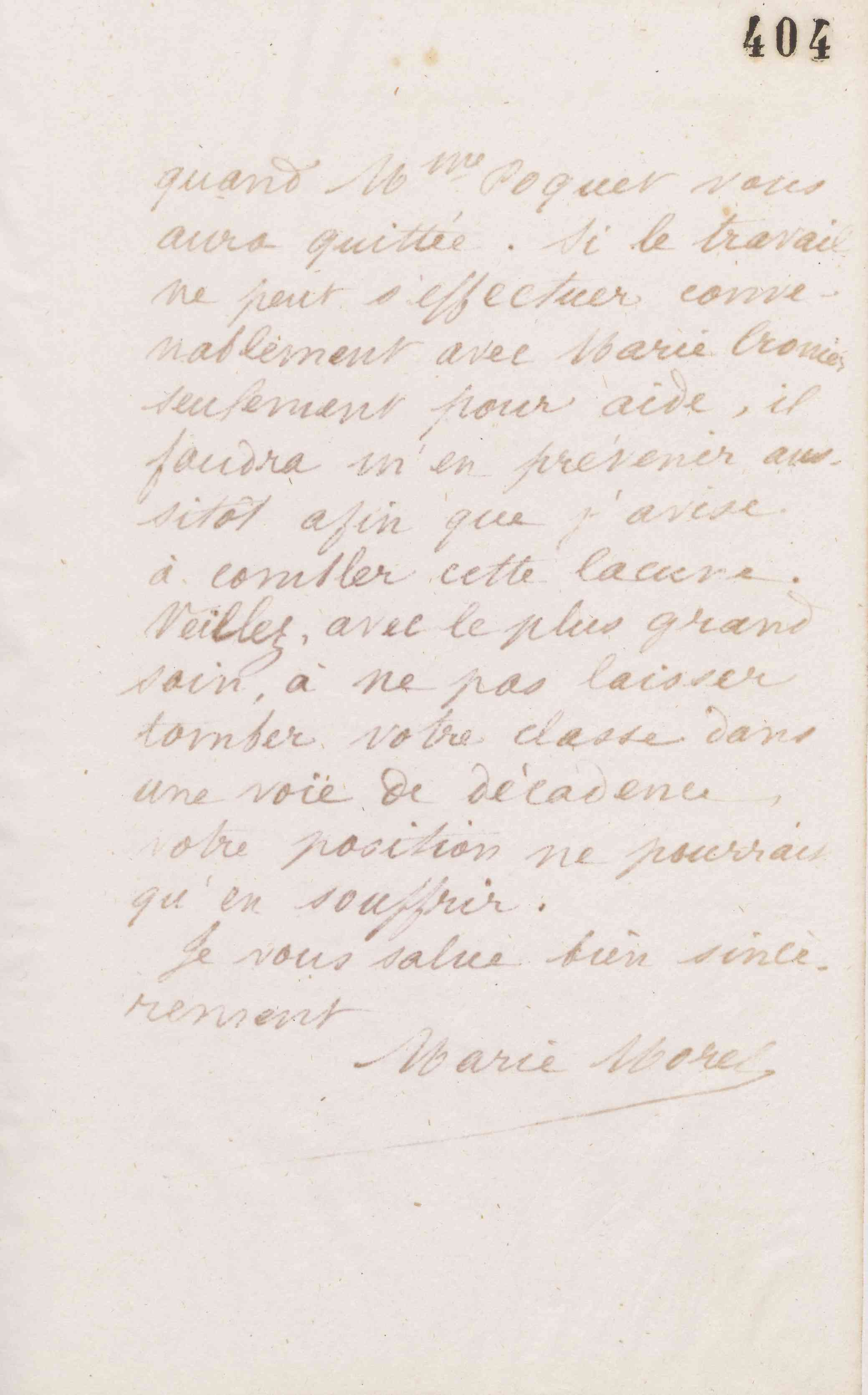 Marie Moret à madame Défontaine, 10 mars 1874