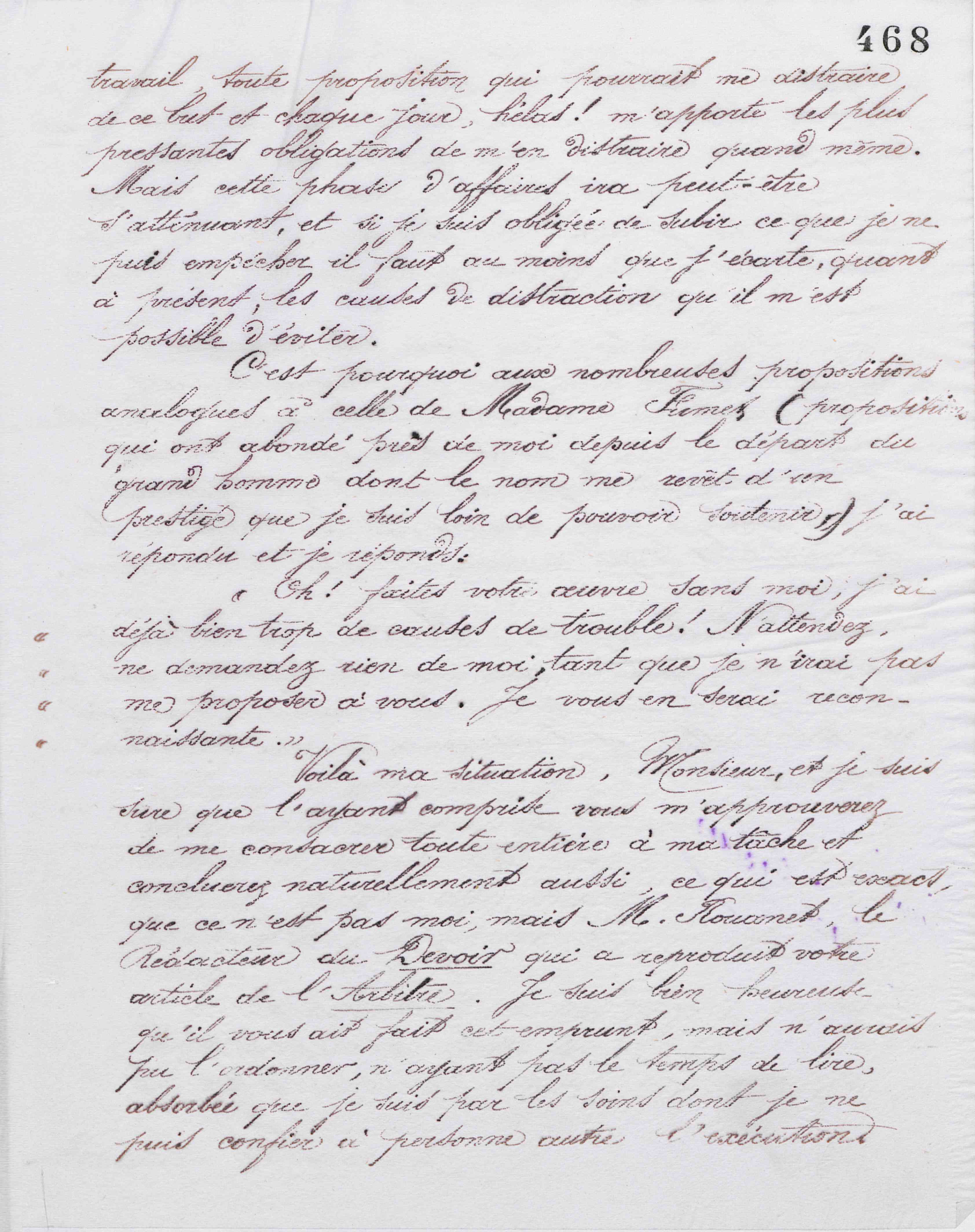 Marie Moret à Hippolyte Destrem, 28 février 1888