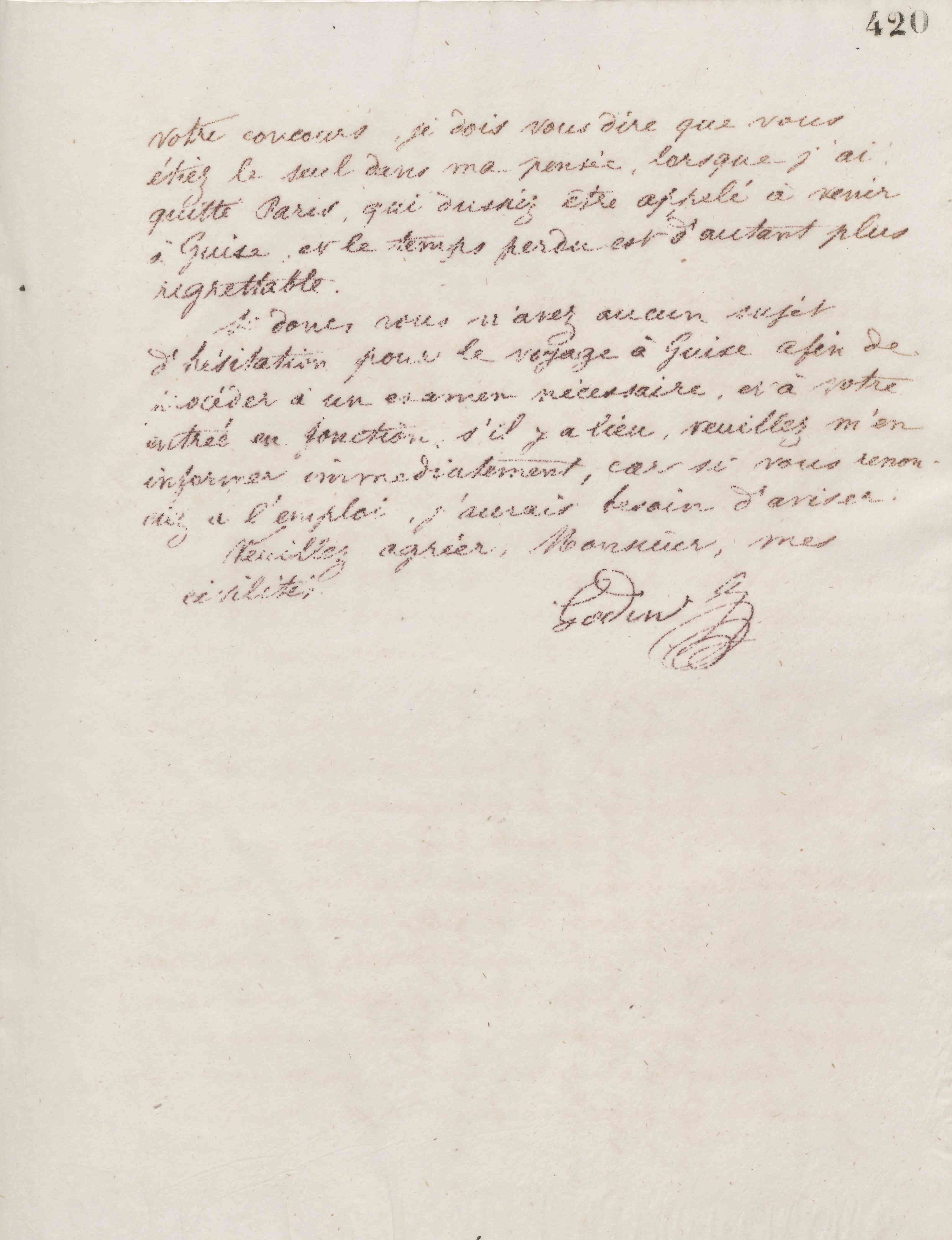 Jean-Baptiste André Godin à monsieur Charlin, 1er juin 1876