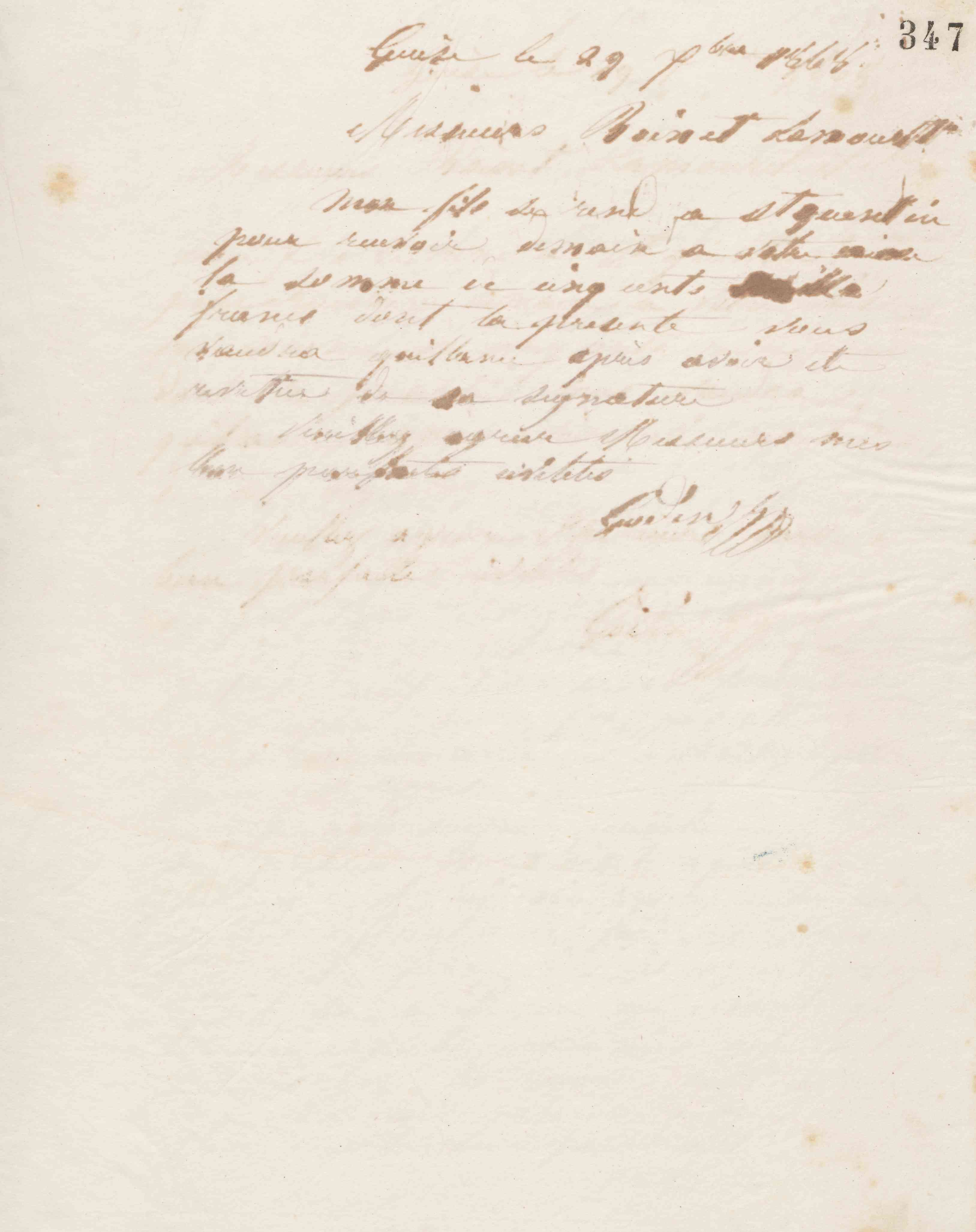 Jean-Baptiste André Godin à Boinet, Lamouret et Cie, 29 décembre 1868