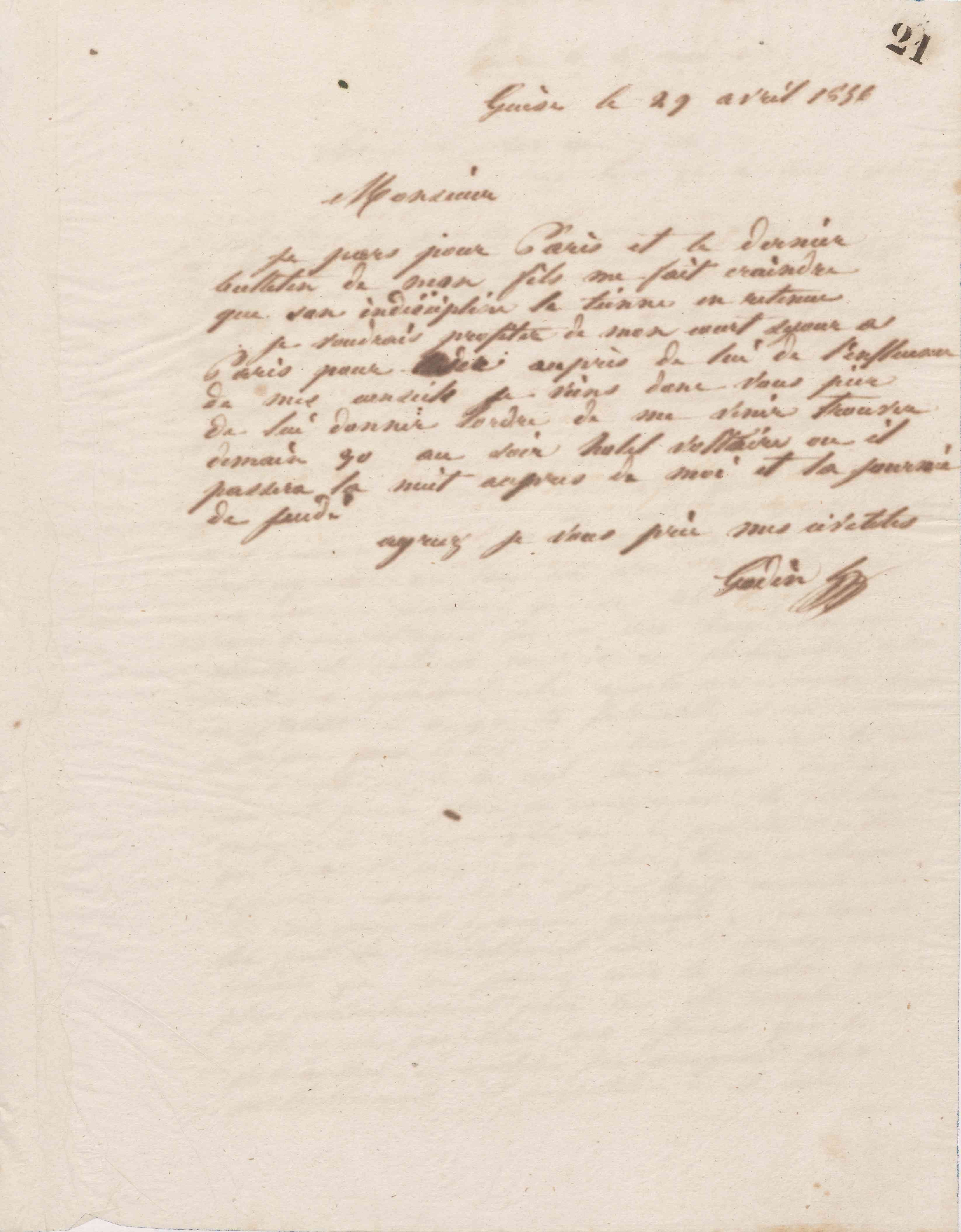 Jean-Baptiste André Godin à Prosper Goubaux, 29 avril 1856 Jean-Baptiste André Godin à Prosper Goubaux, 29 avril 1856