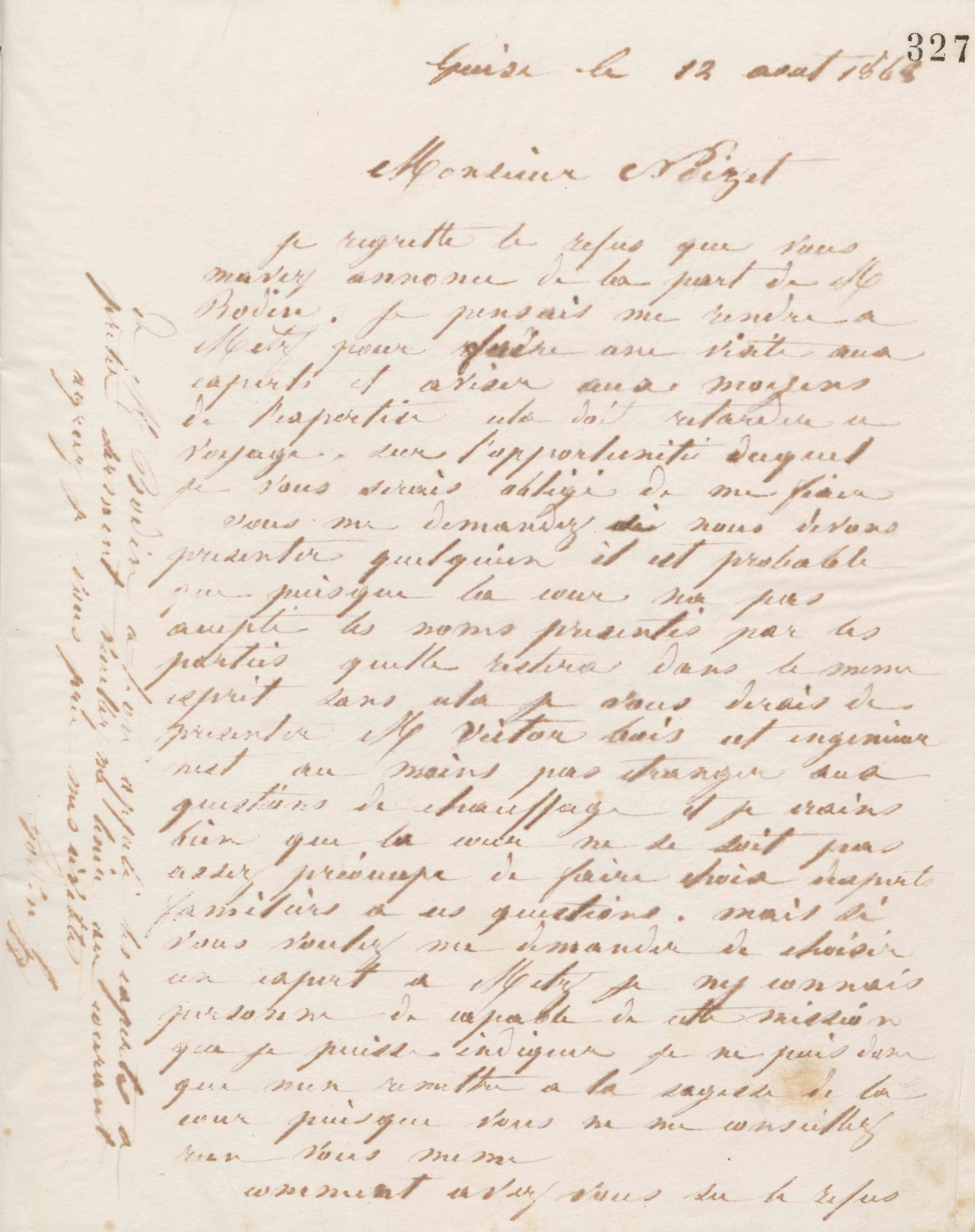 Jean-Baptiste André Godin à Charles René Noizet, 12 août 1868