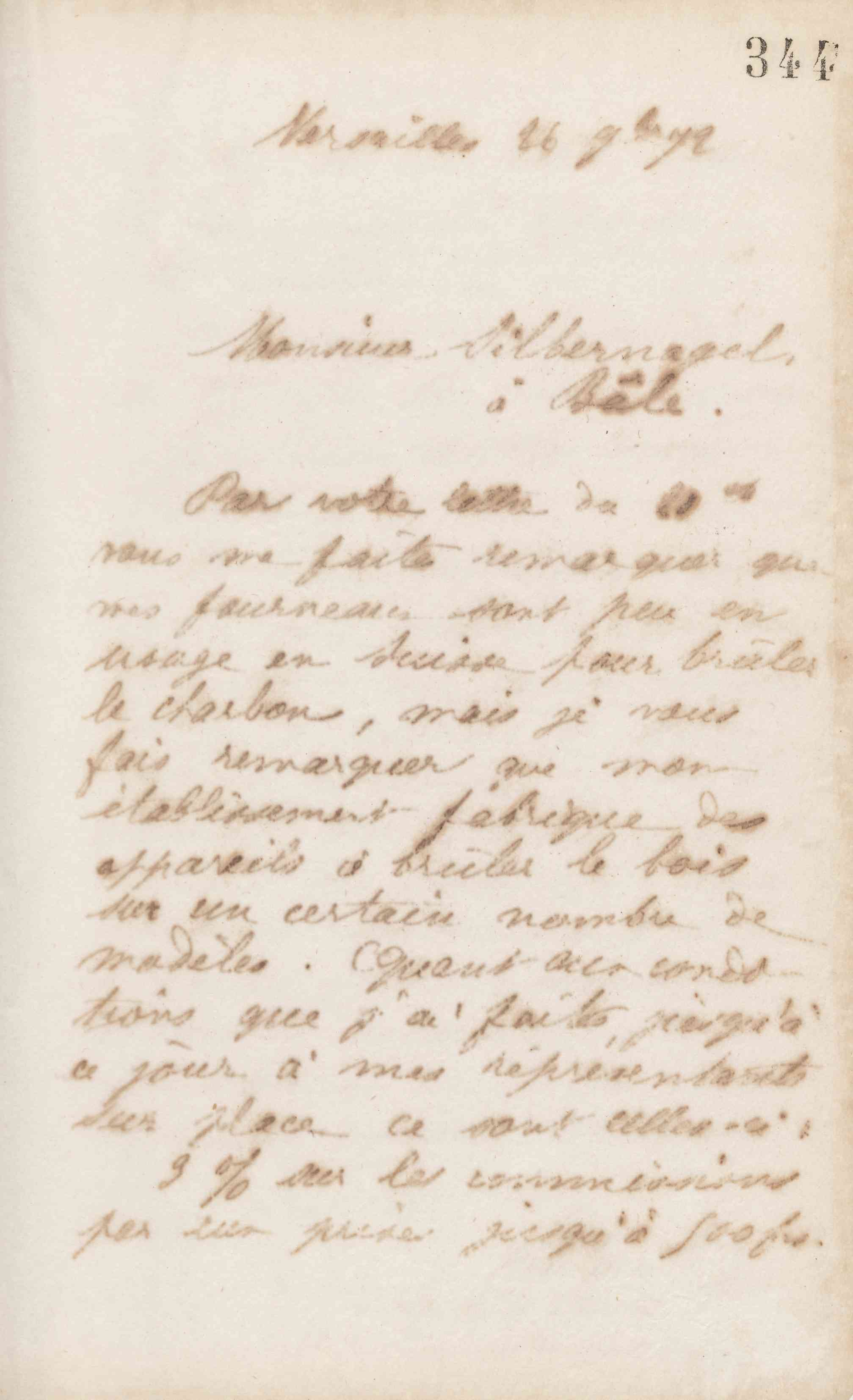 Jean-Baptiste André Godin à monsieur Silbernagel, 26 novembre 1872