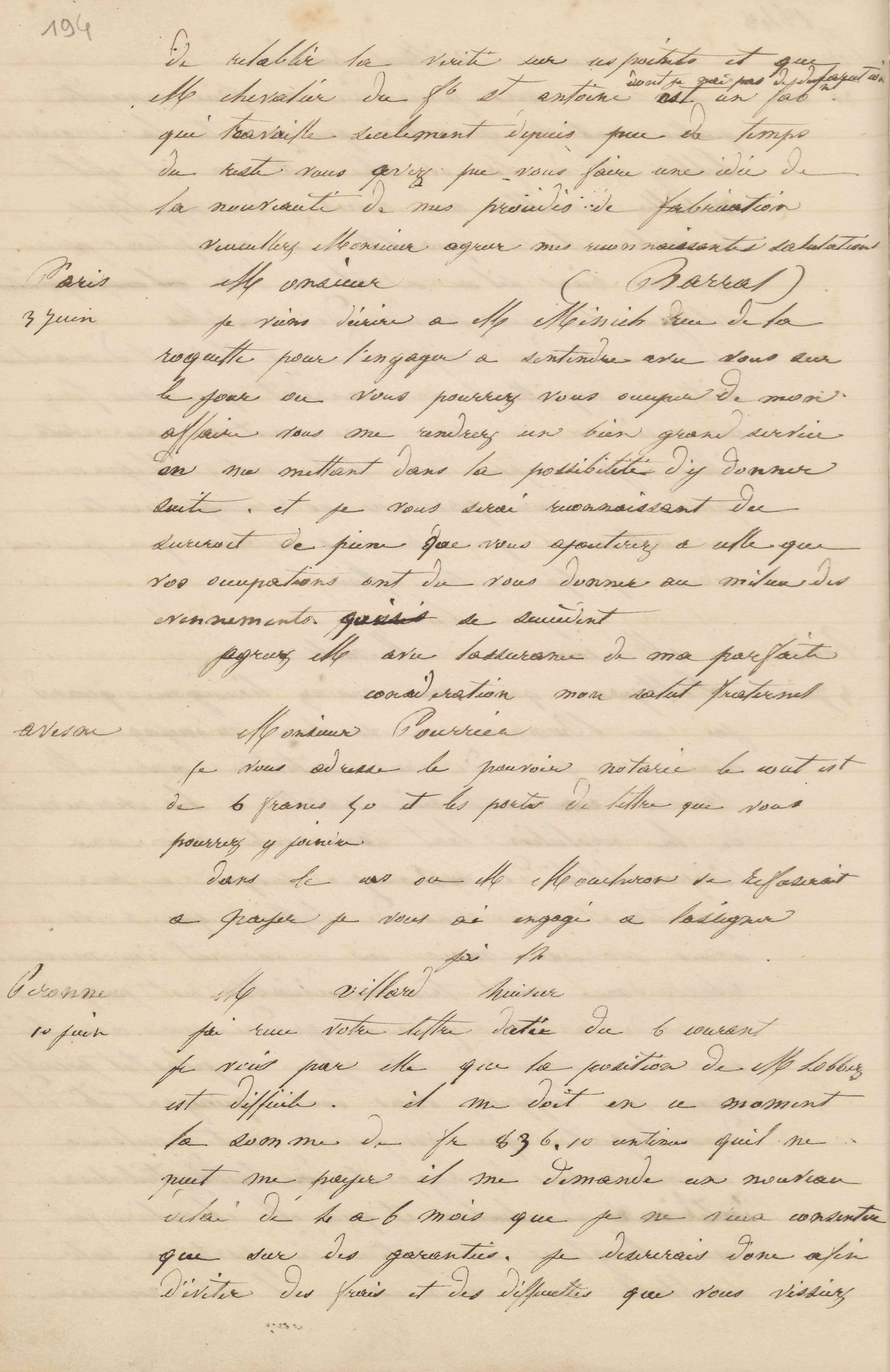 Jean-Baptiste André Godin à Jean-Augustin Barral, 3 juin 1848