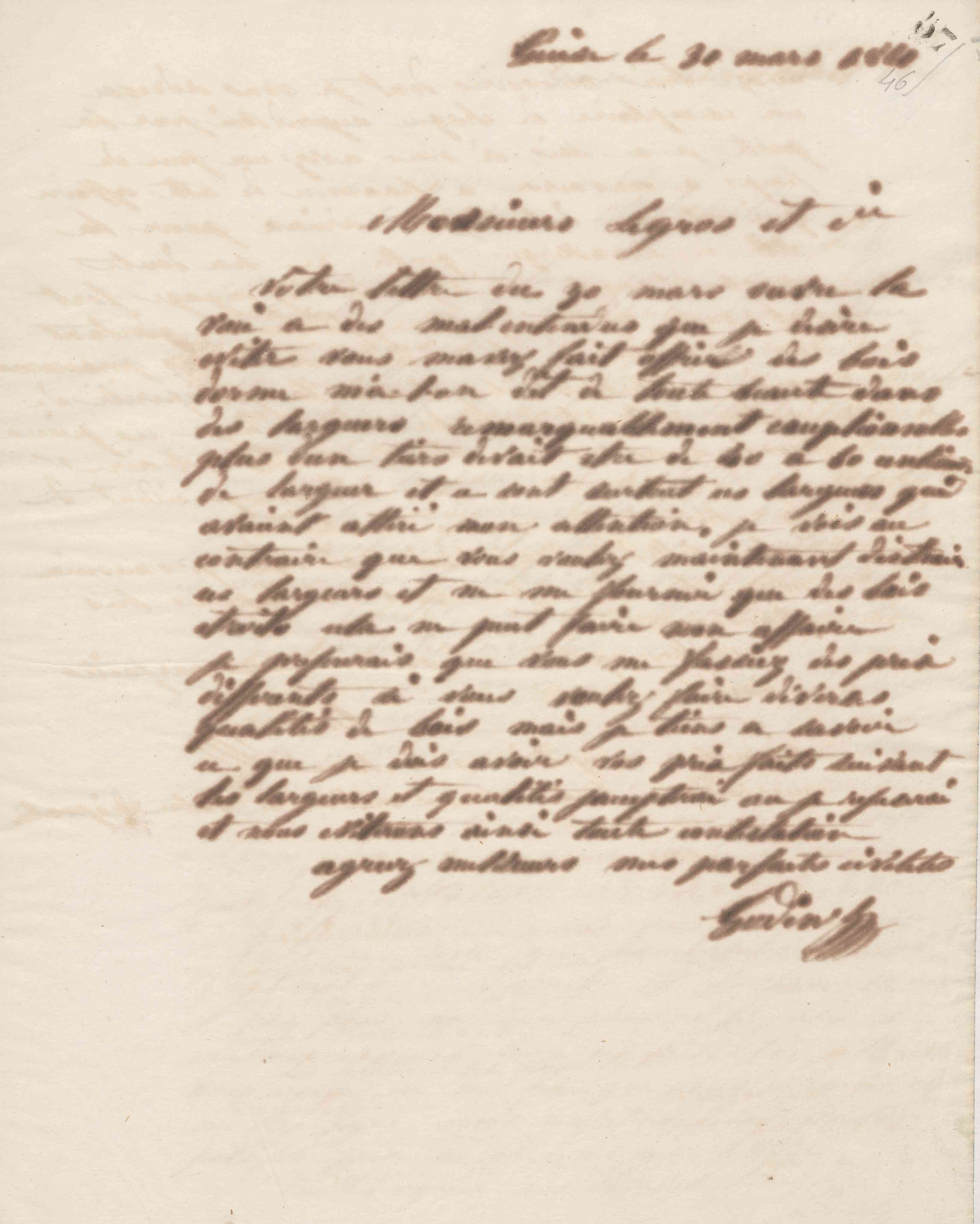 Jean-Baptiste André Godin à monsieur Legros, 31 mars 1861