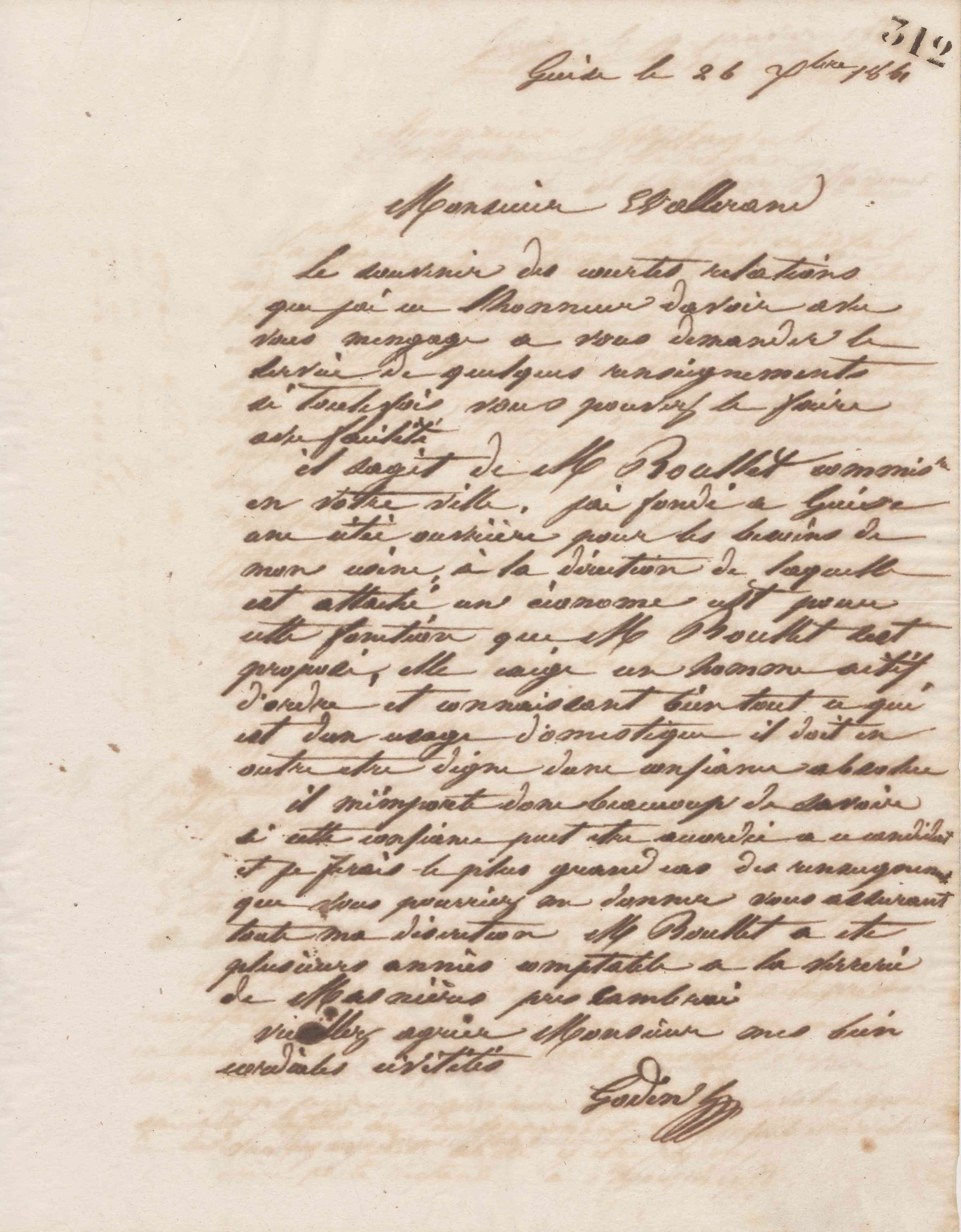 Jean-Baptiste André Godin à Louis-Joseph Wallerand, 26 décembre 1861