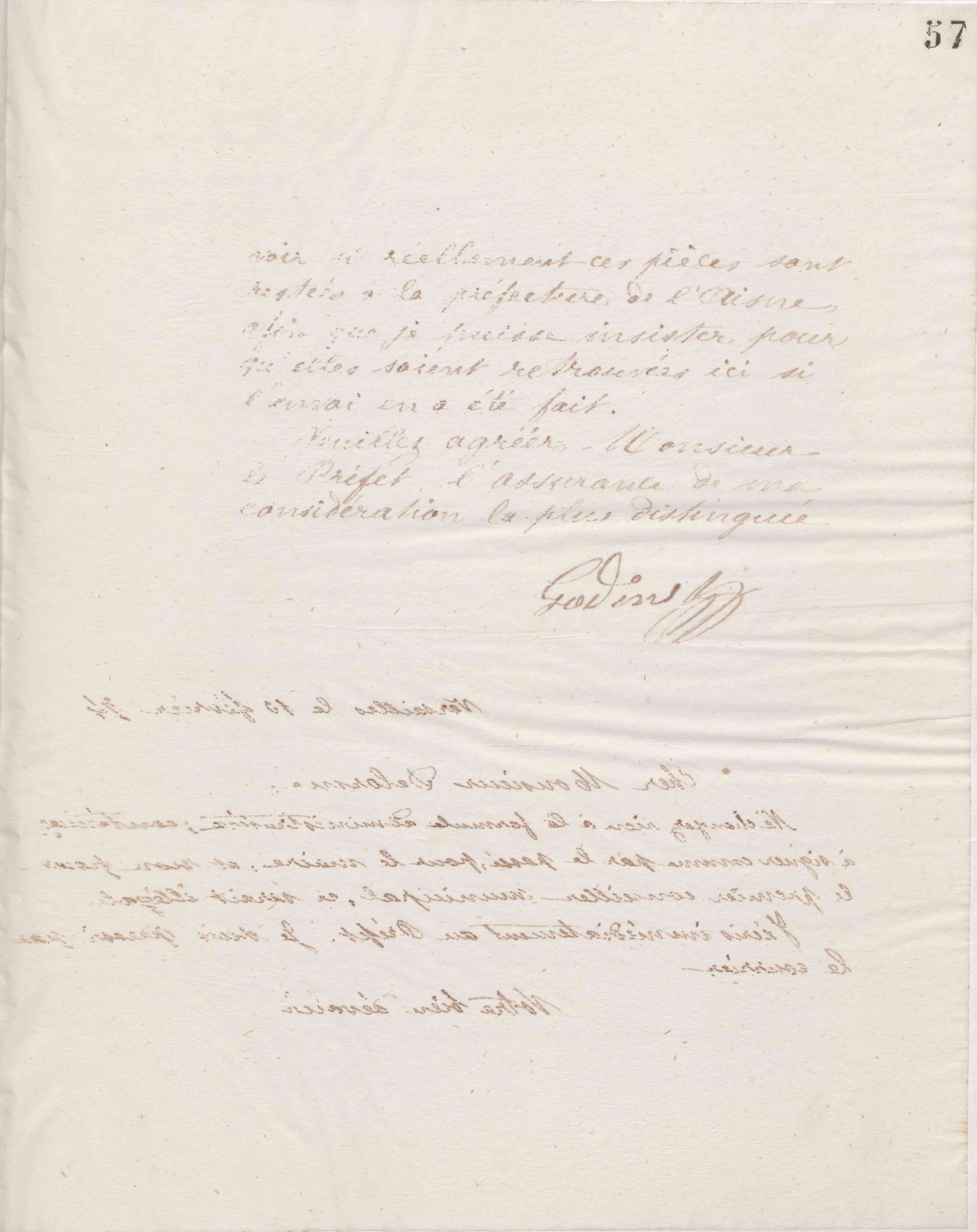 Jean-Baptiste André Godin au préfet de l'Aisne, 10 janvier 1874 Jean-Baptiste André Godin au préfet de l'Aisne, 10 janvier 1874