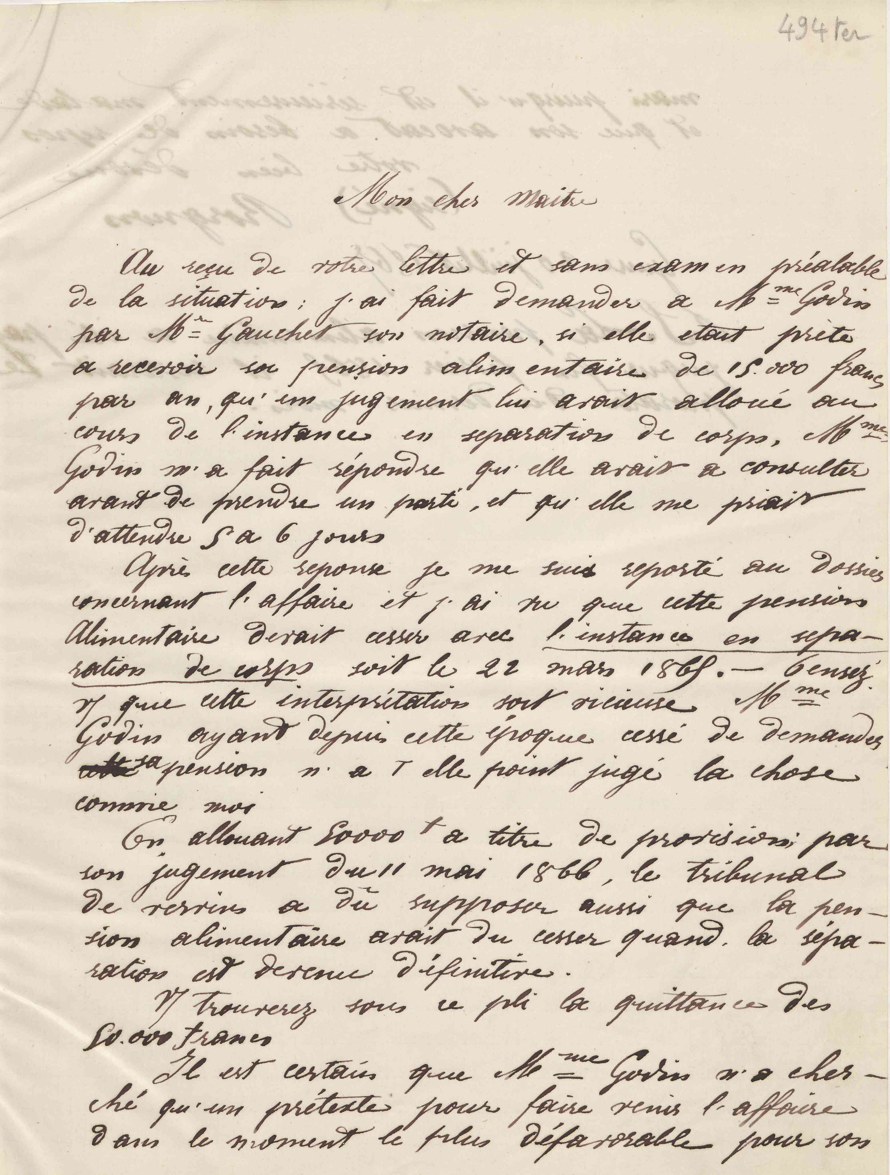 Émile Godin à Alphonse Delpech, 20 juillet 1867