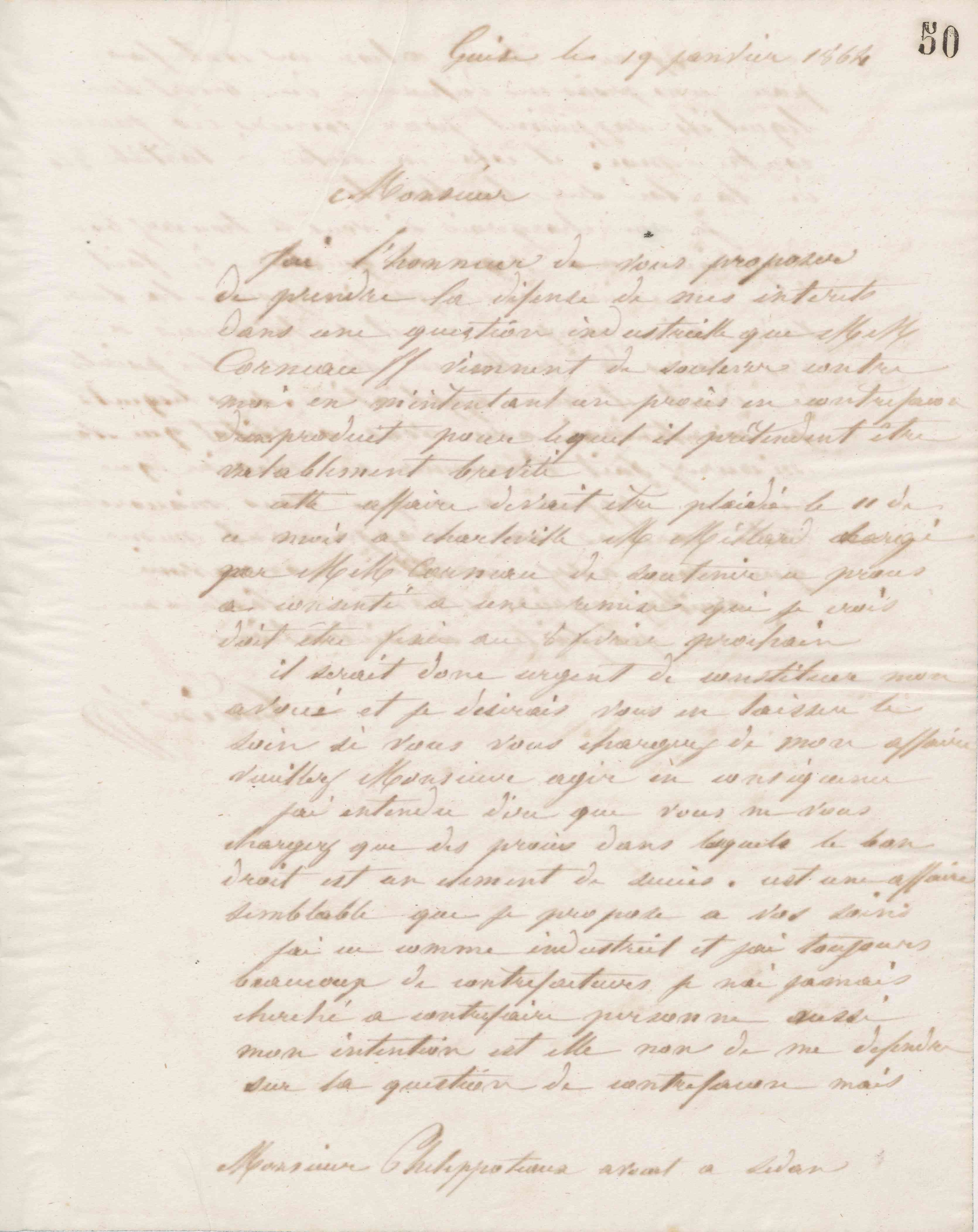 Jean-Baptiste André Godin à monsieur Phillipoteaux, 19 janvier 1864 Jean-Baptiste André Godin à monsieur Phillipoteaux, 19 janvier 1864