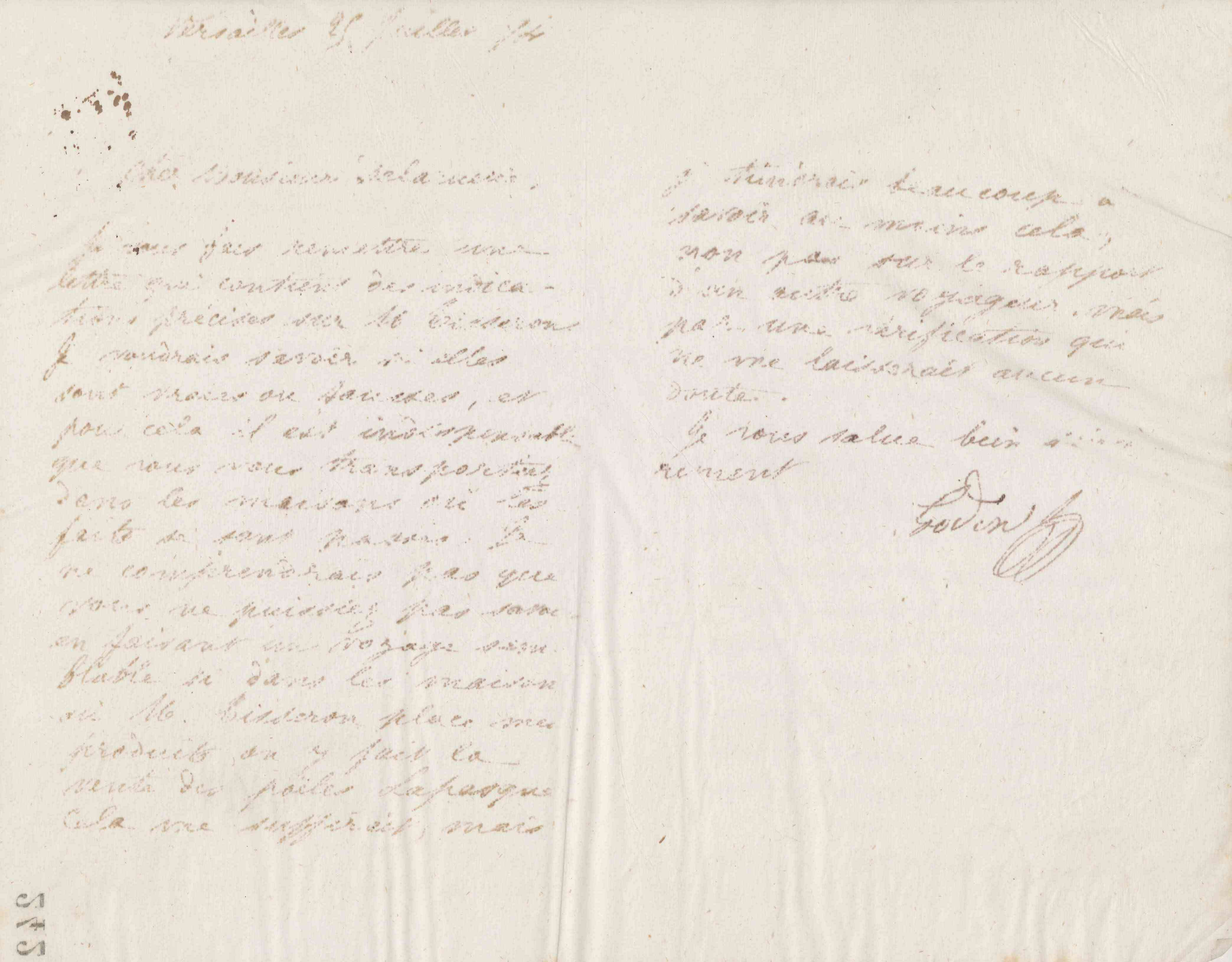 Jean-Baptiste André Godin à monsieur Delaruelle, 25 juillet 1874 Jean-Baptiste André Godin à monsieur Delaruelle, 25 juillet 1874