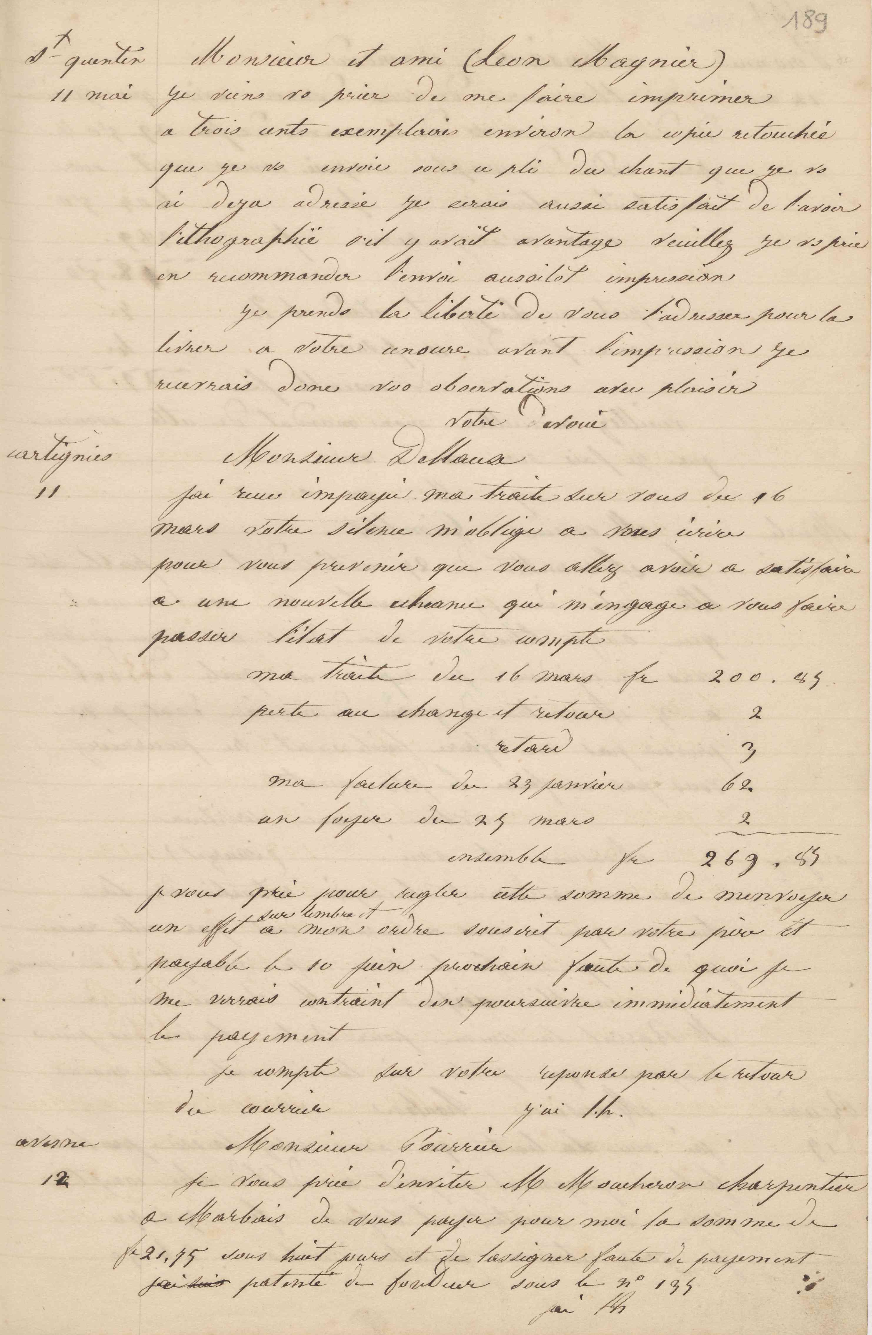 Jean-Baptiste André Godin à monsieur Pourrier, 12 mai 1848 Jean-Baptiste André Godin à monsieur Pourrier, 12 mai 1848