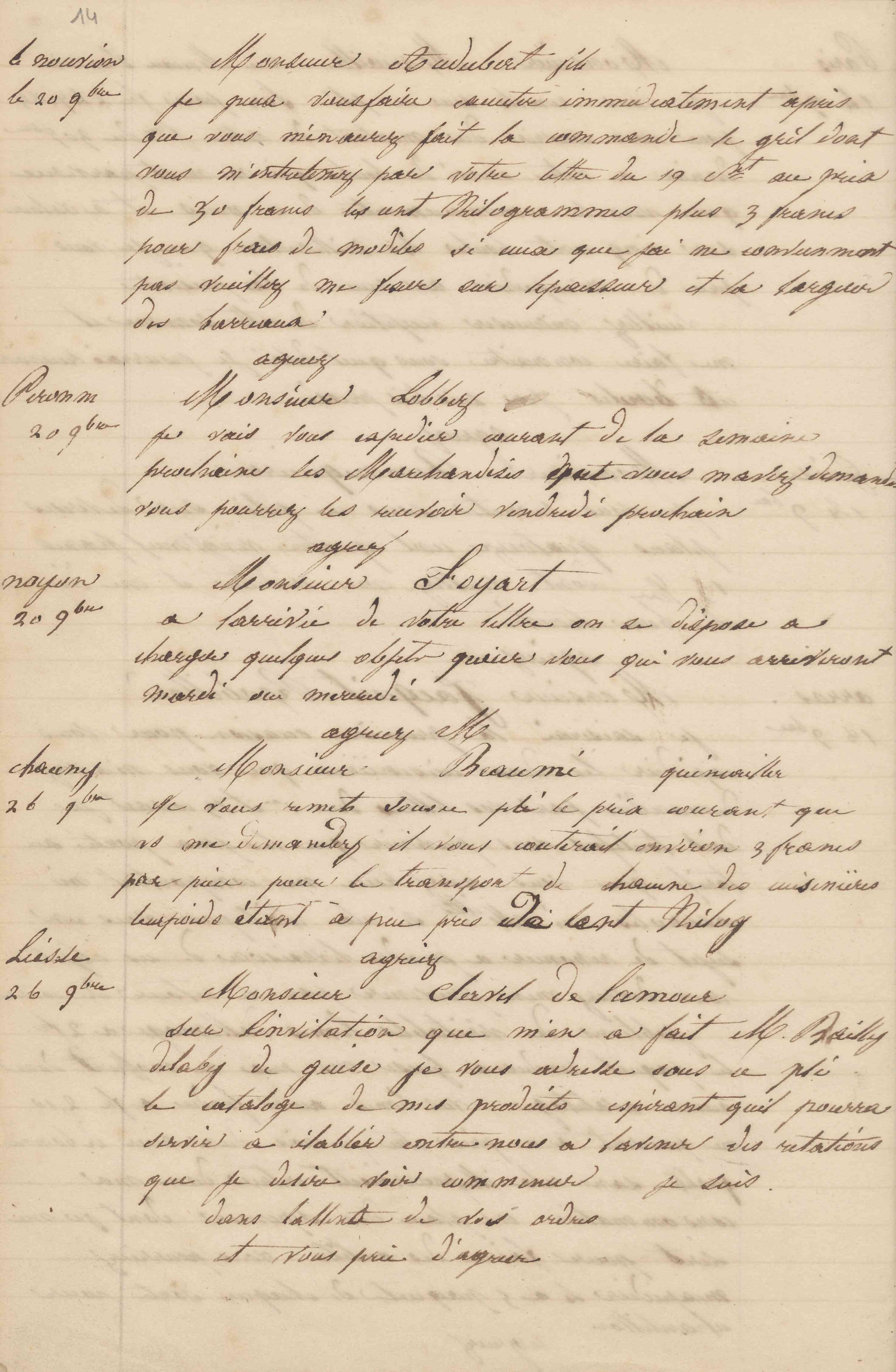 Jean-Baptiste André Godin à monsieur Beaumé, 26 novembre 1846 Jean-Baptiste André Godin à monsieur Beaumé, 26 novembre 1846